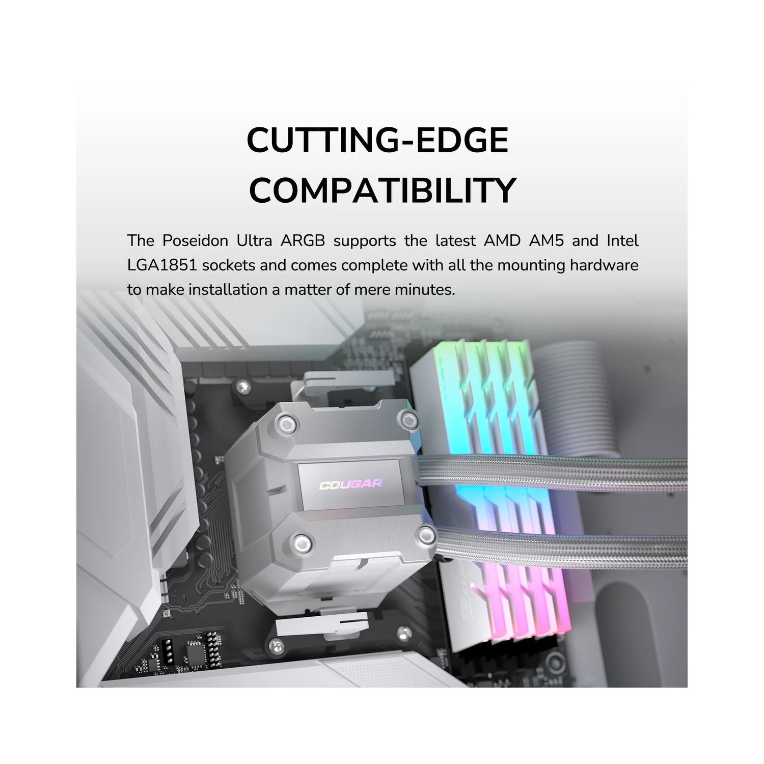 Cougar Poseidon Ultra 240 ARGB Liquid CPU Cooling System, White