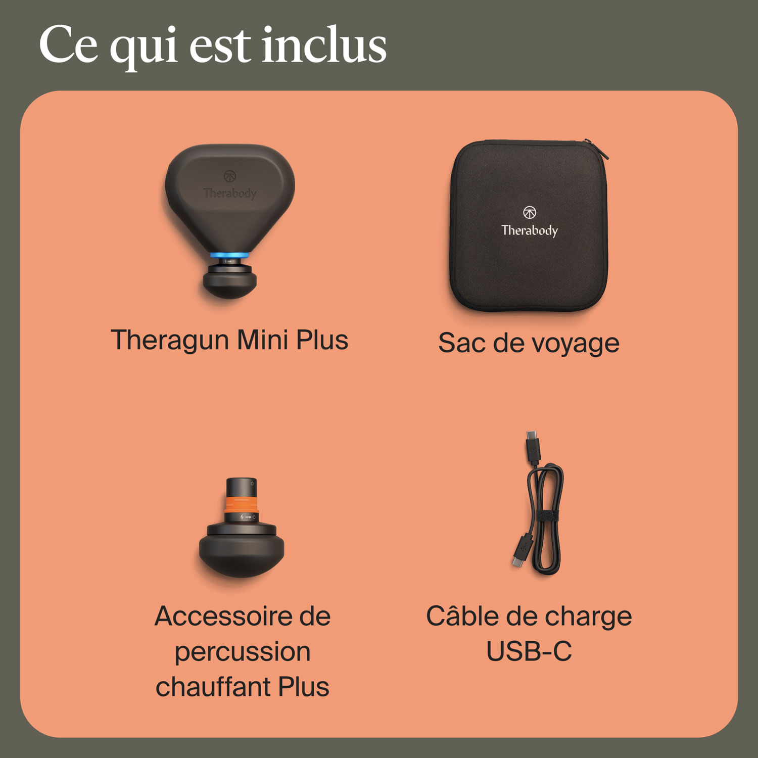 Appareil de massage portatif à percussion Theragun Mini Plus de Therabody - Noir