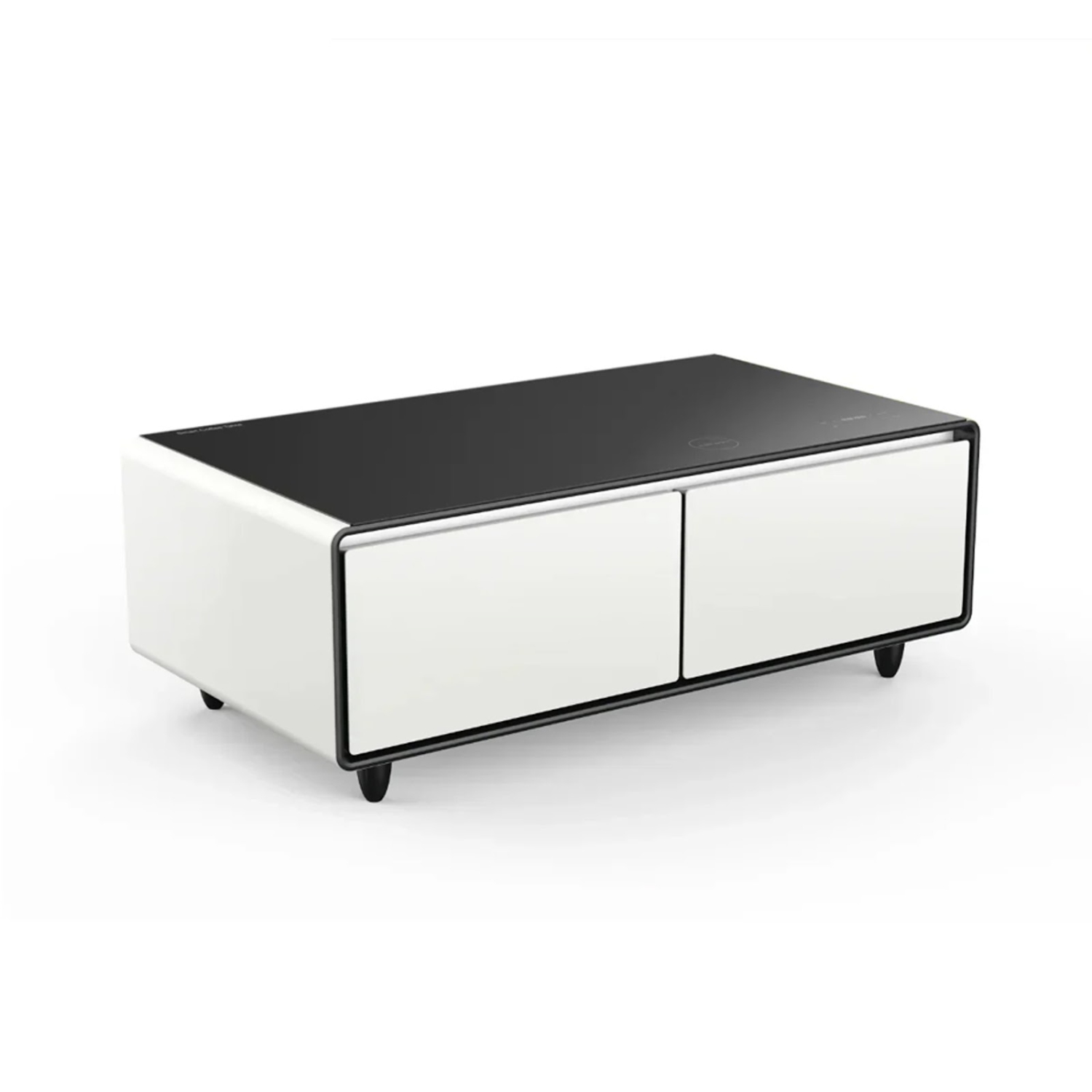 SERA BATHROOM Kendall Smart Coffee Table with Refrigerated Drawers, Bluetooth Speakers, Wireless Charging & LED Touch Control, White