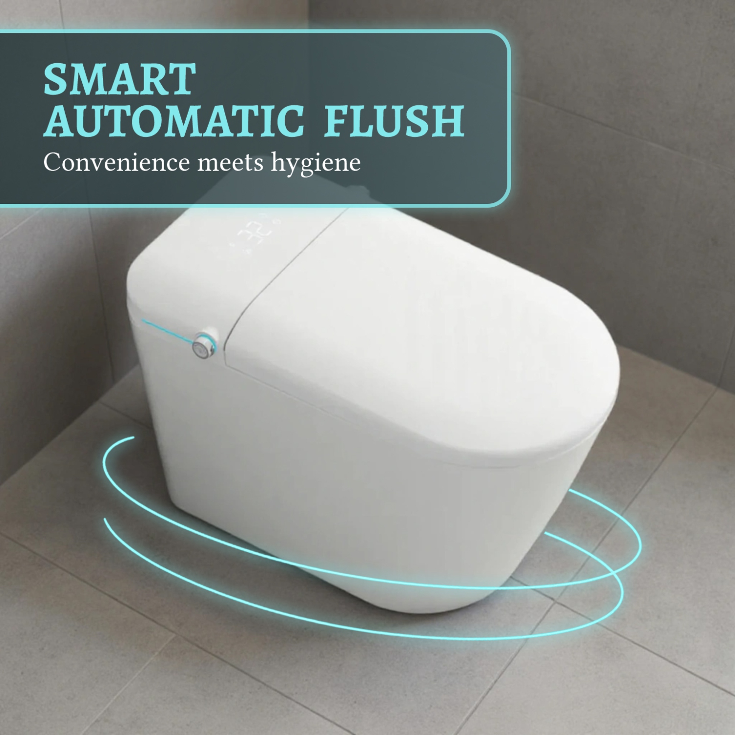 SERA BATHROOM Stevie Smart Bidet Toilet, One-Piece Toilet with Auto Jet Flush, Auto Open/Close Lid, Warm Water Wash, Warm-Air Dryer, Heated Seat,