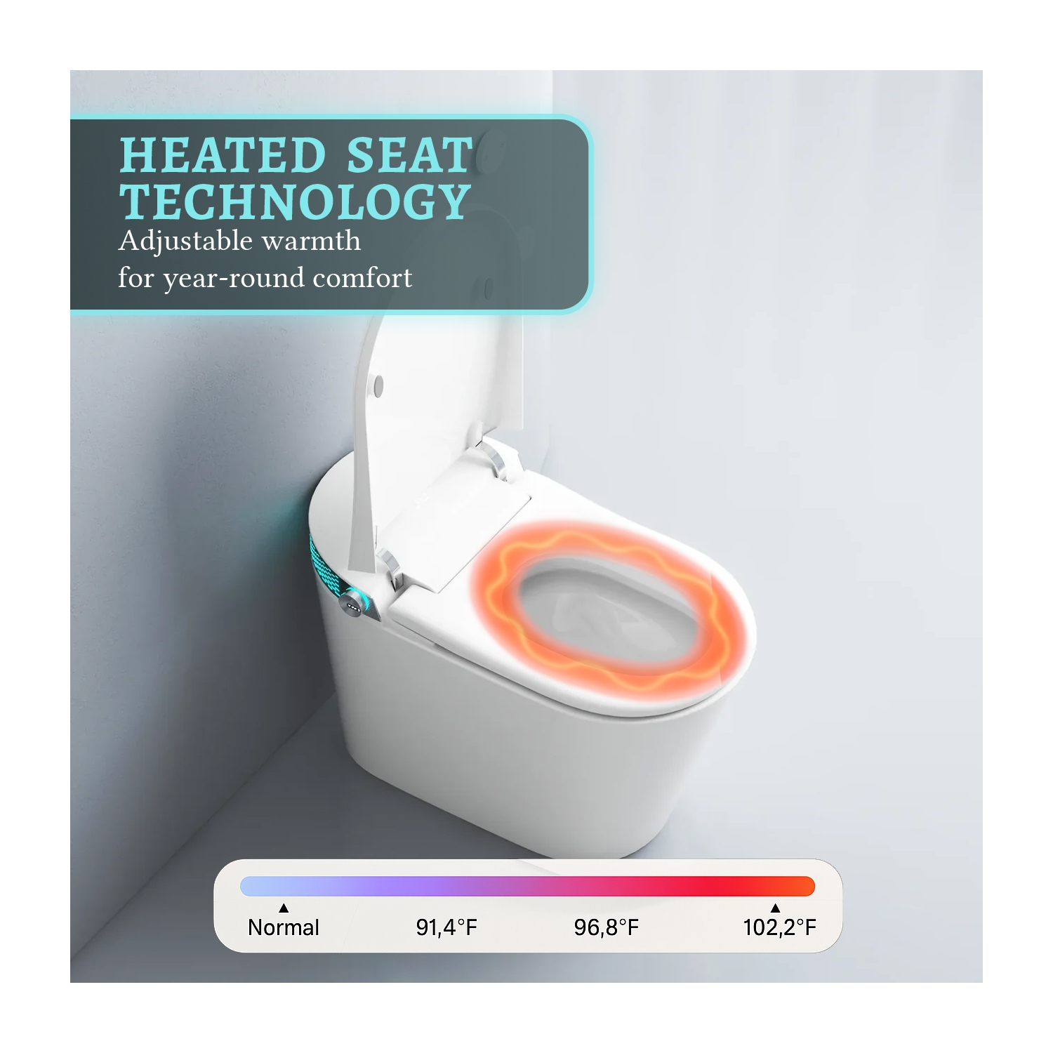 SERA BATHROOM Wynter Smart Bidet Toilet, One-Piece Toilet with Auto Jet Flush, Auto Open/Close Lid, Warm Water Wash, Warm-Air Dryer, Heated Seat,