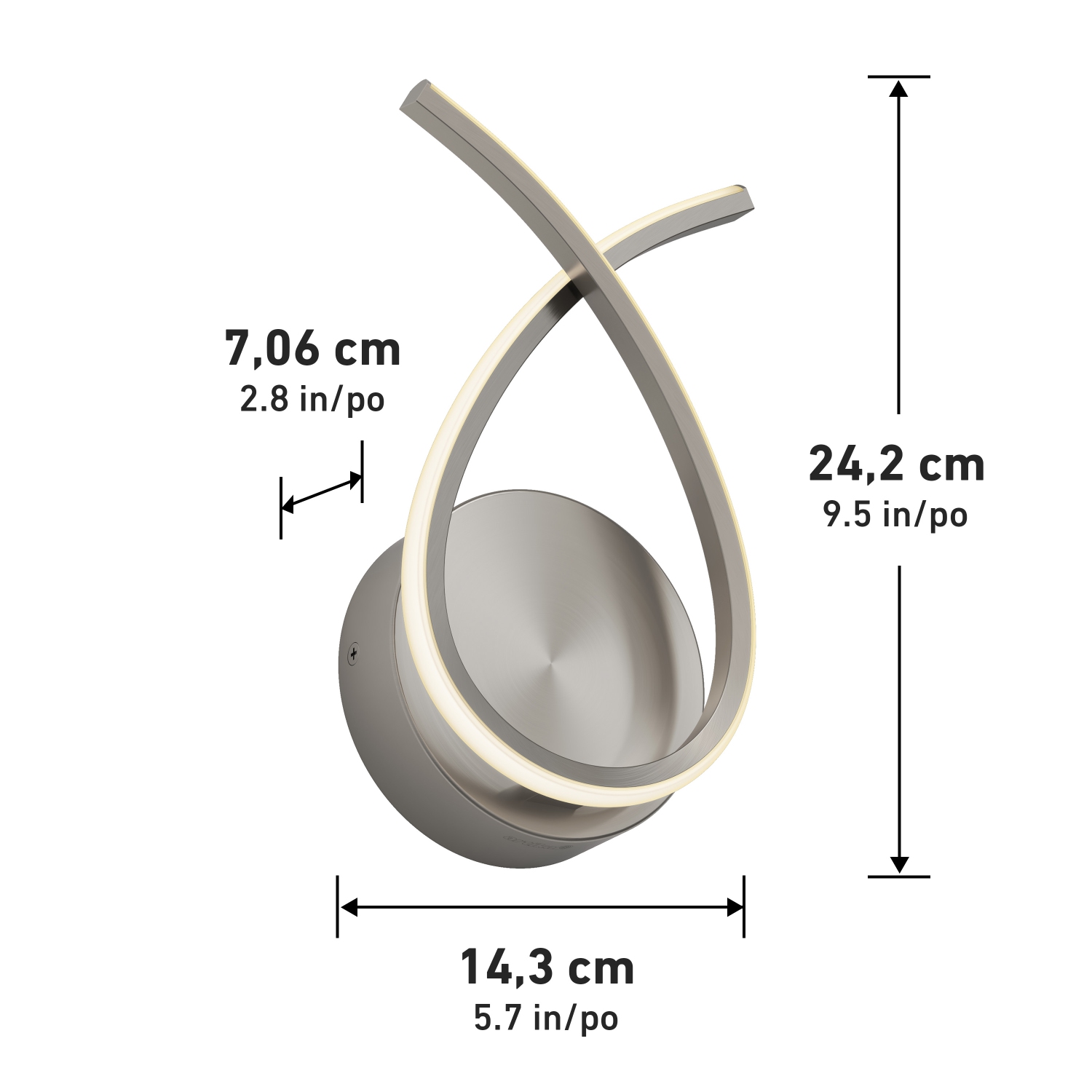 Applique gamma LED 5CCT, nickel brossé
