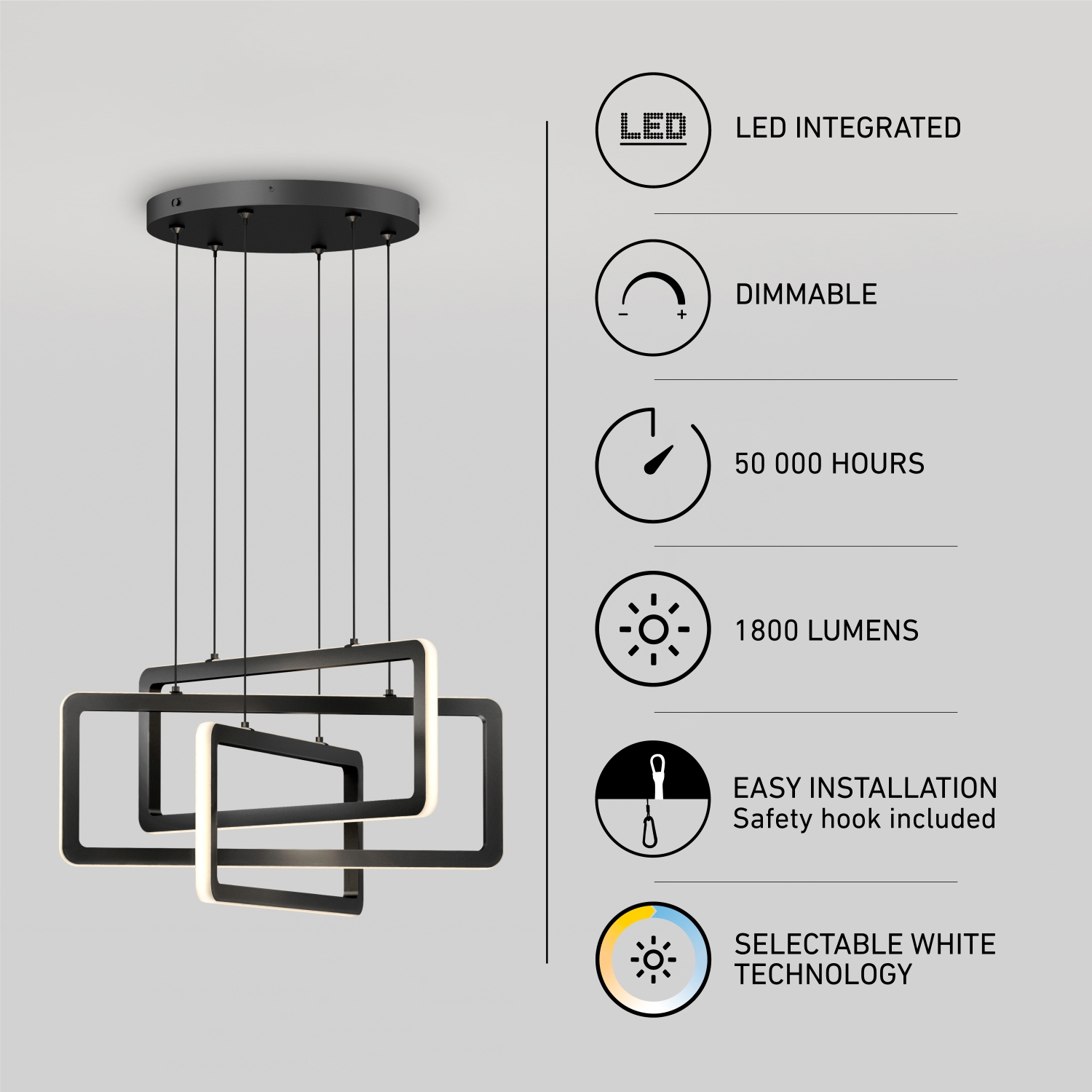 Pendentif Lewis noir 3CCT