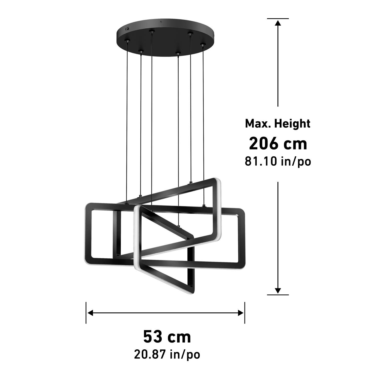 Pendentif Lewis noir 3CCT