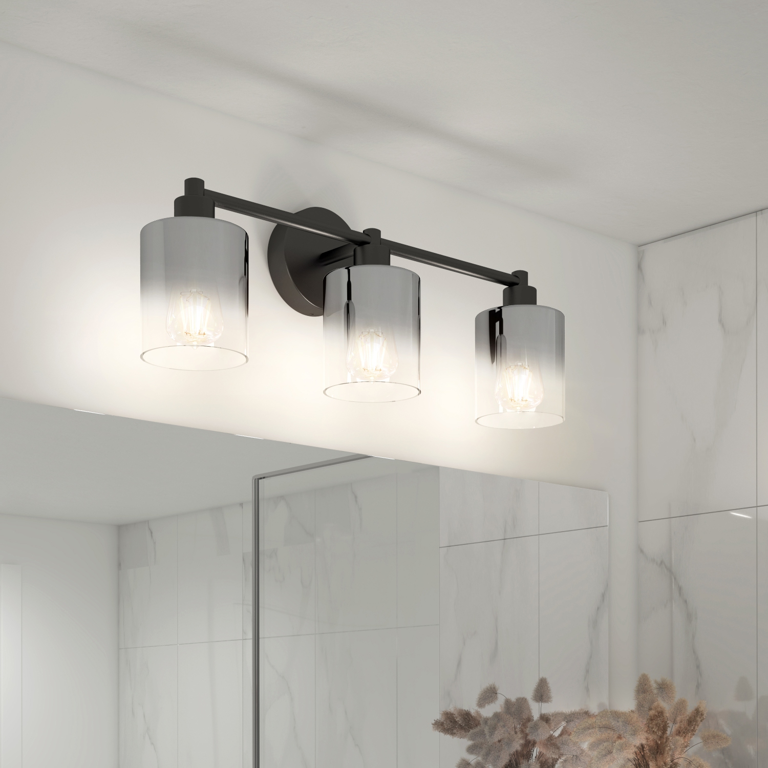 Haze 3Light Vanity, no bulbs, Black