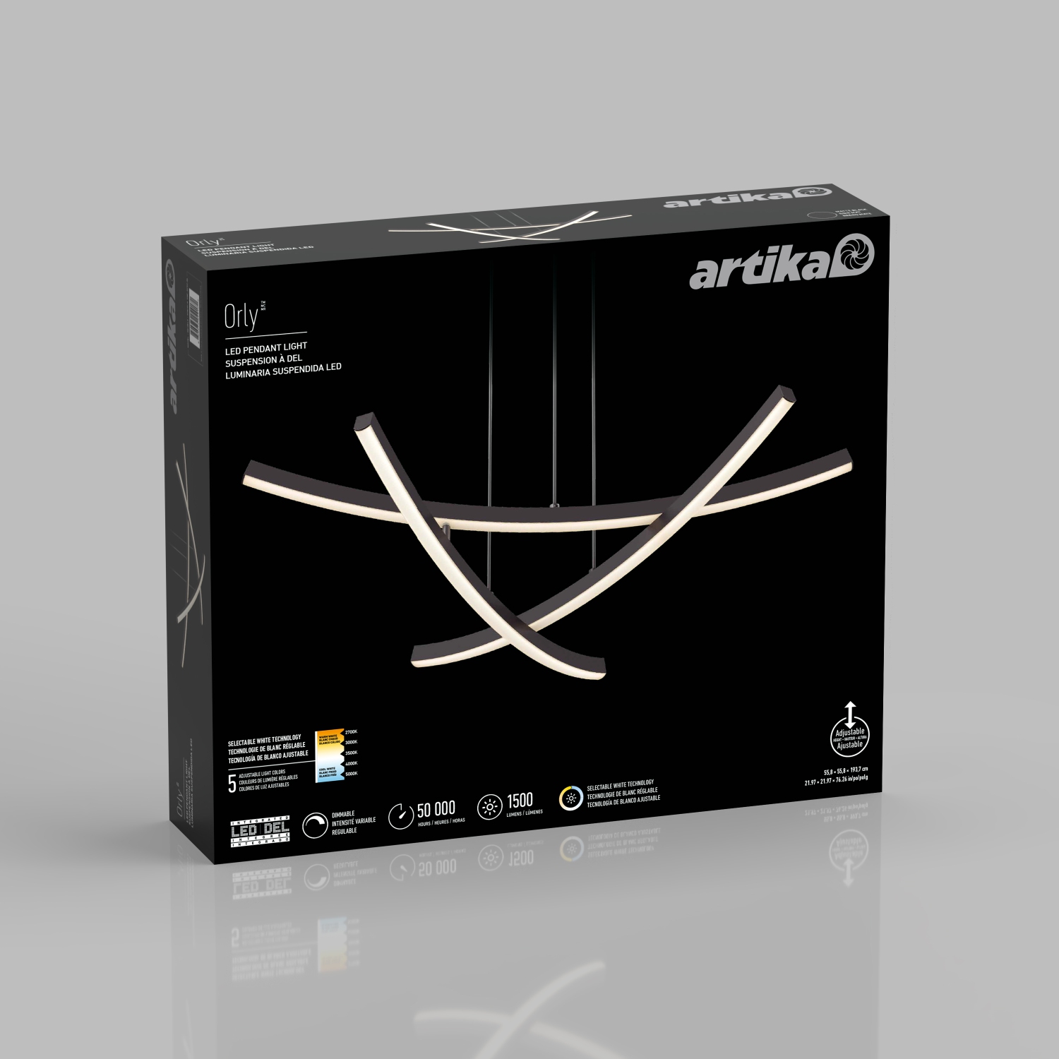 Orly LED Pendant 5CCT Black