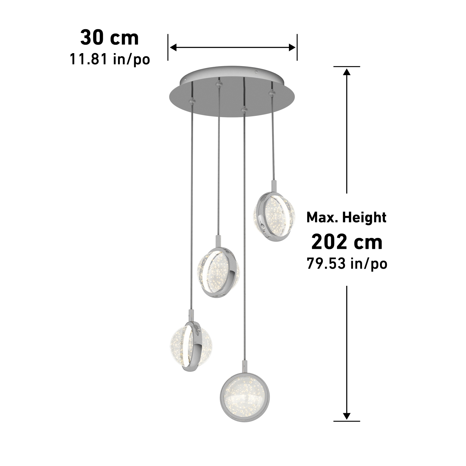 Avalon 4L pendant Chrome 3CCT