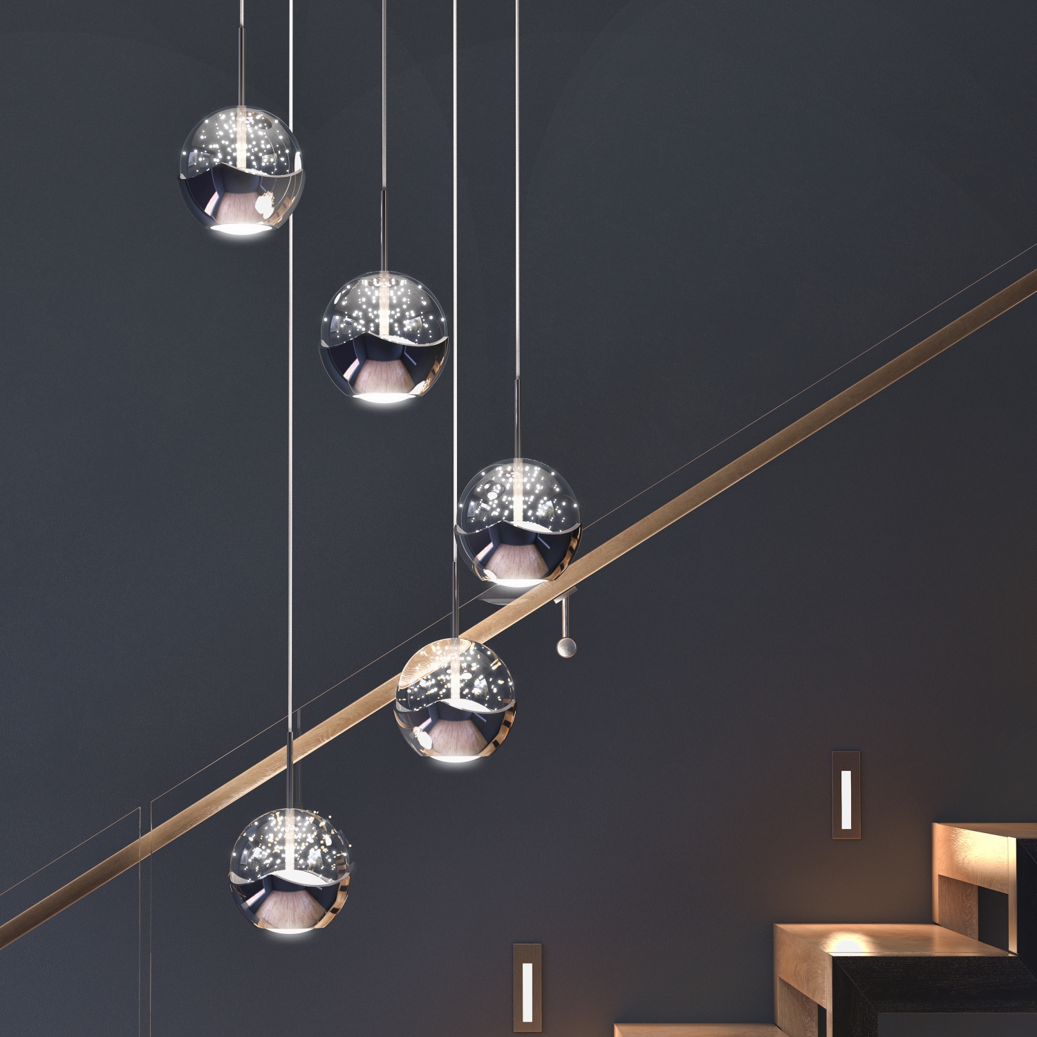 Oracle 5-light integrated LED Pendant