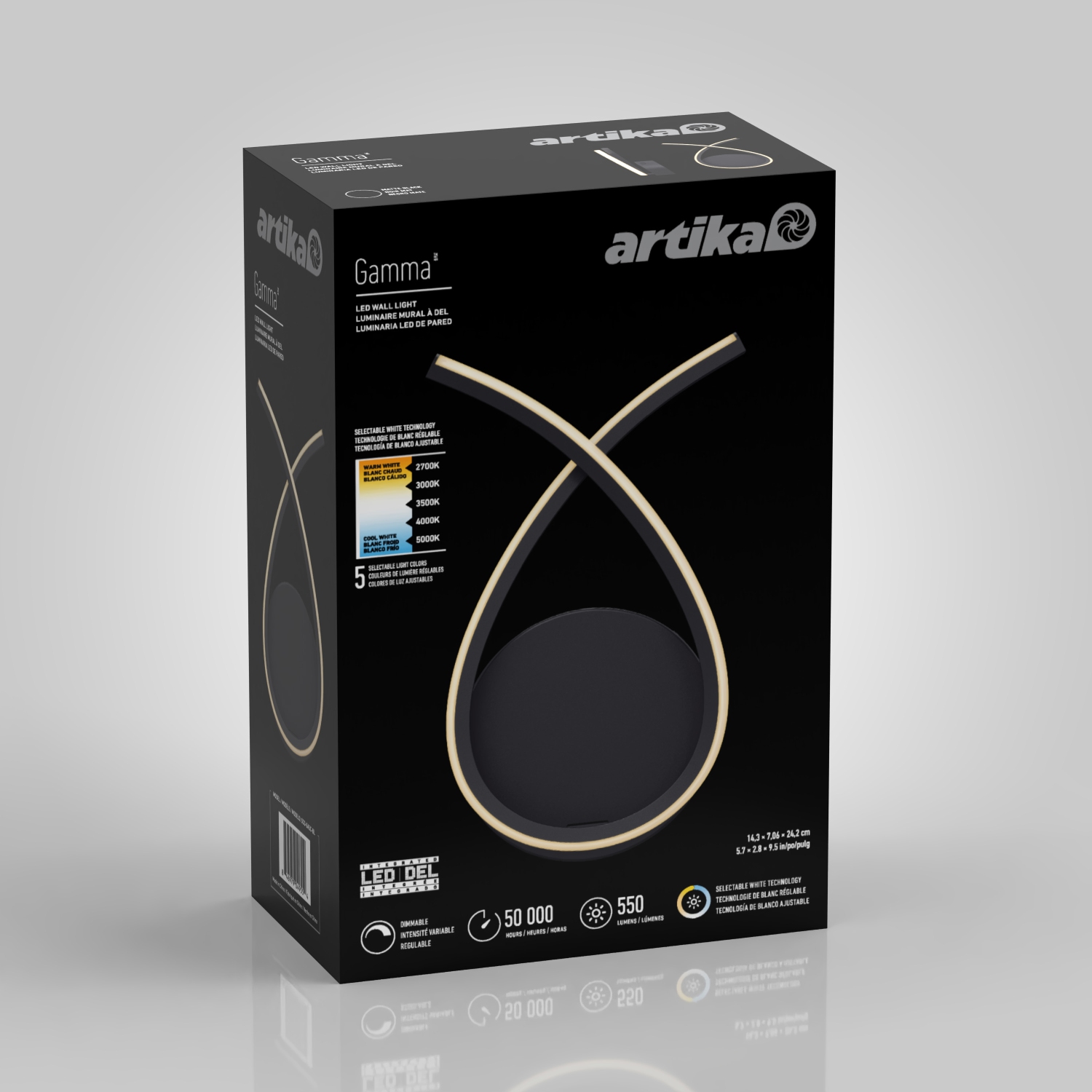 Applique gamma LED 5CCT noir clair