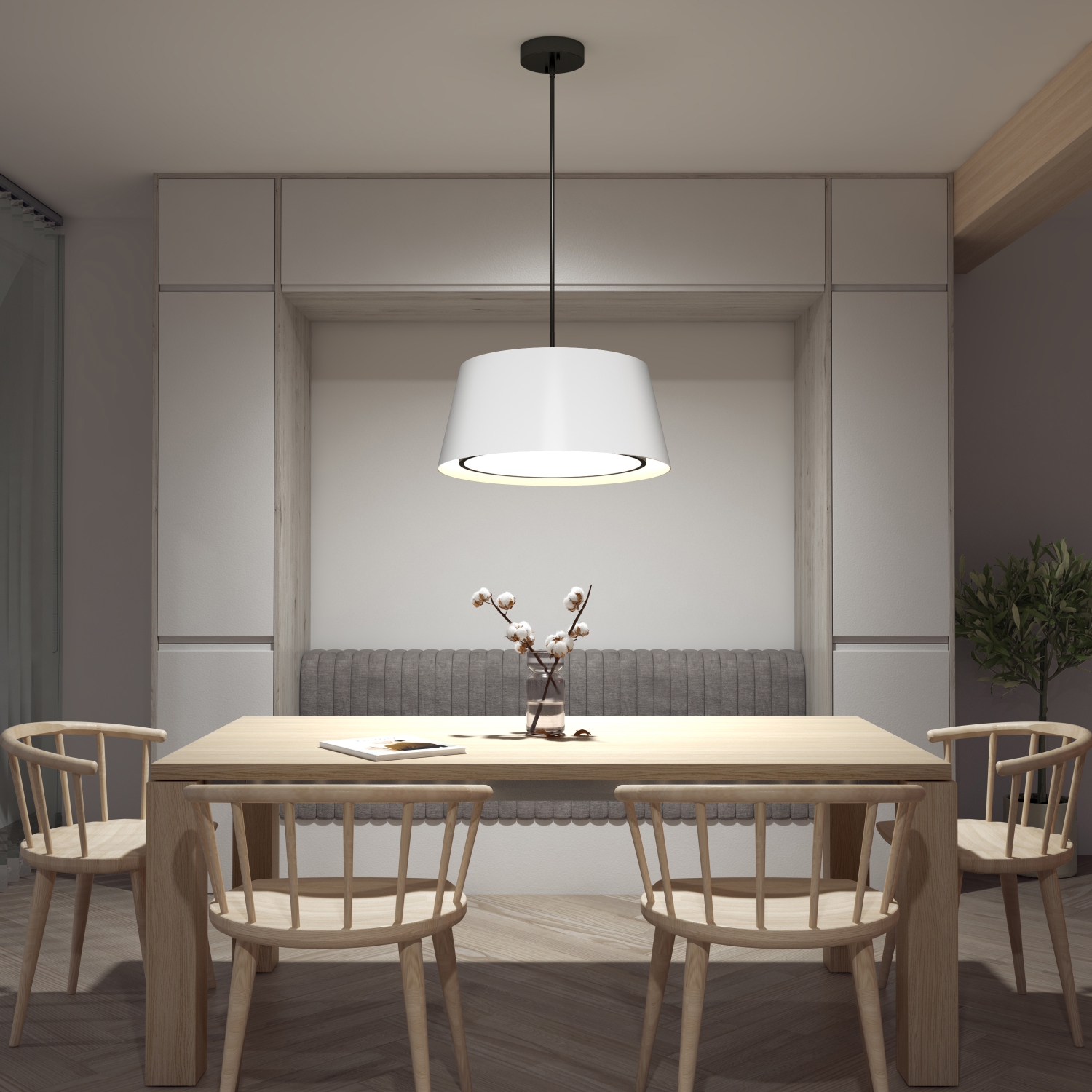 Cappa pendant white and black, 3CCT