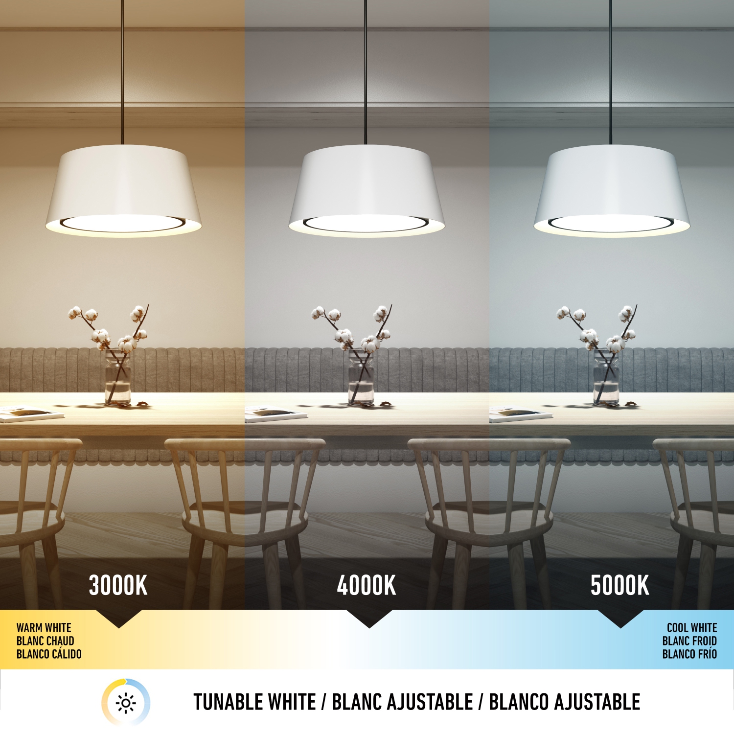 Cappa pendant white and black, 3CCT