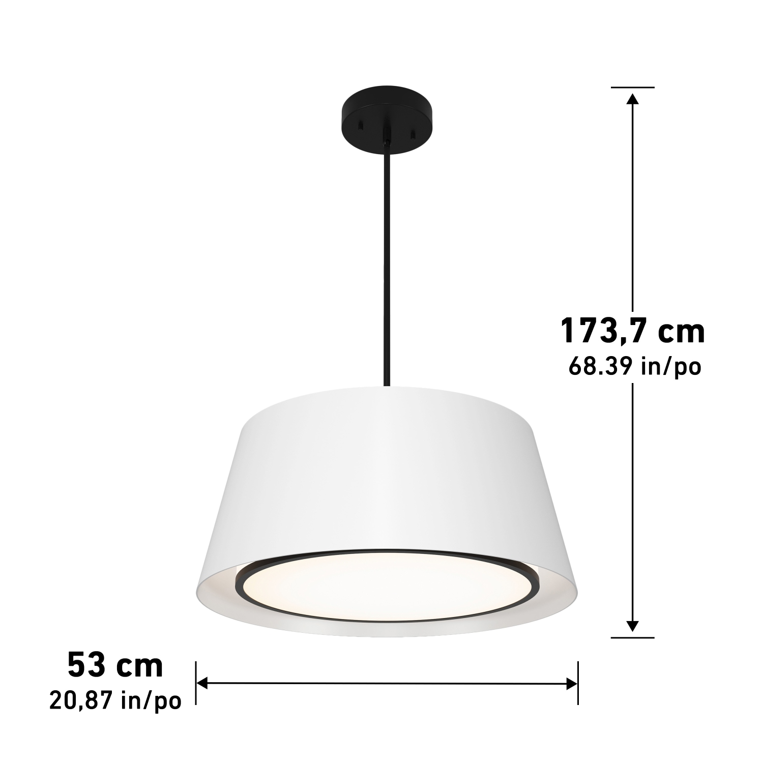 Cappa pendant white and black, 3CCT