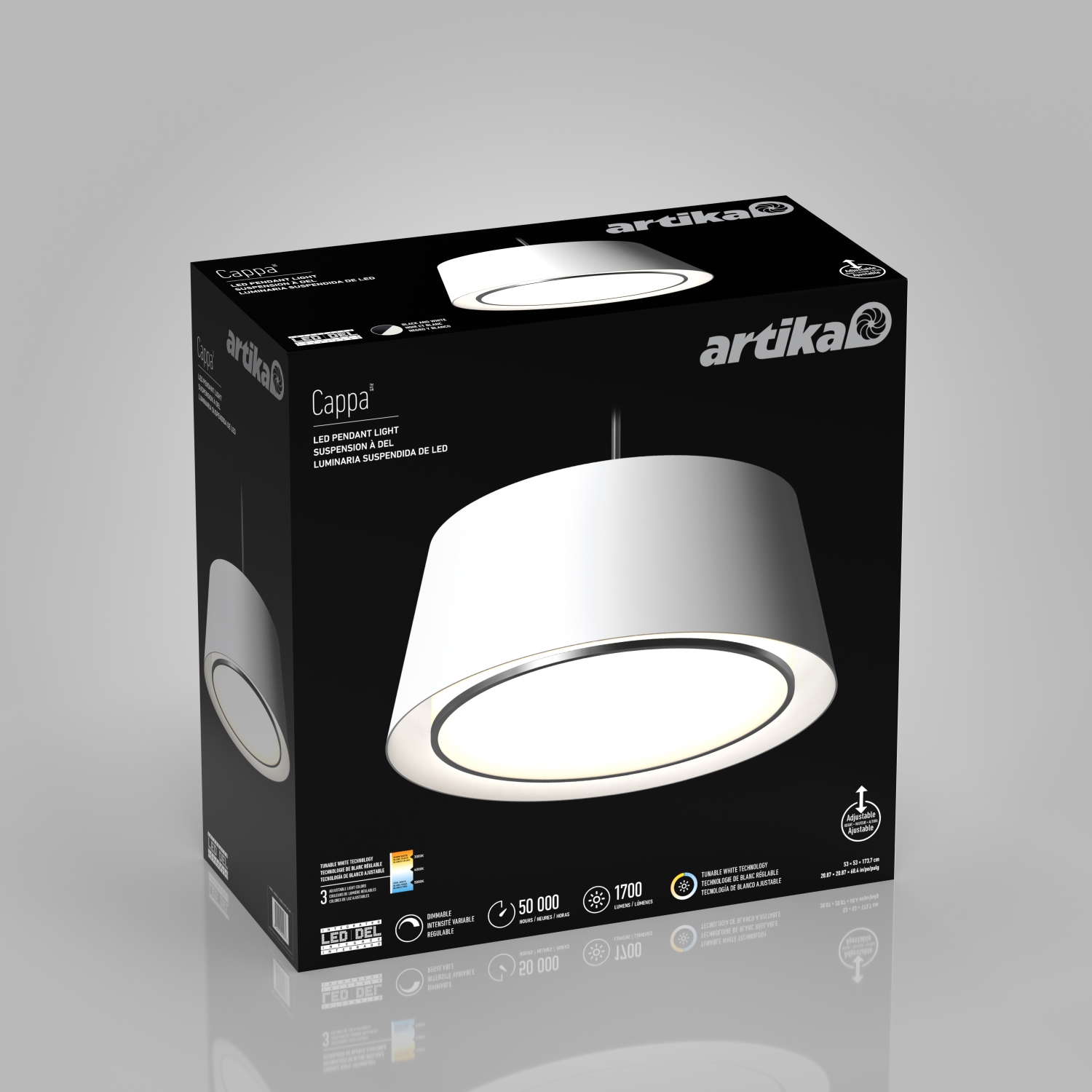 Cappa pendant white and black, 3CCT