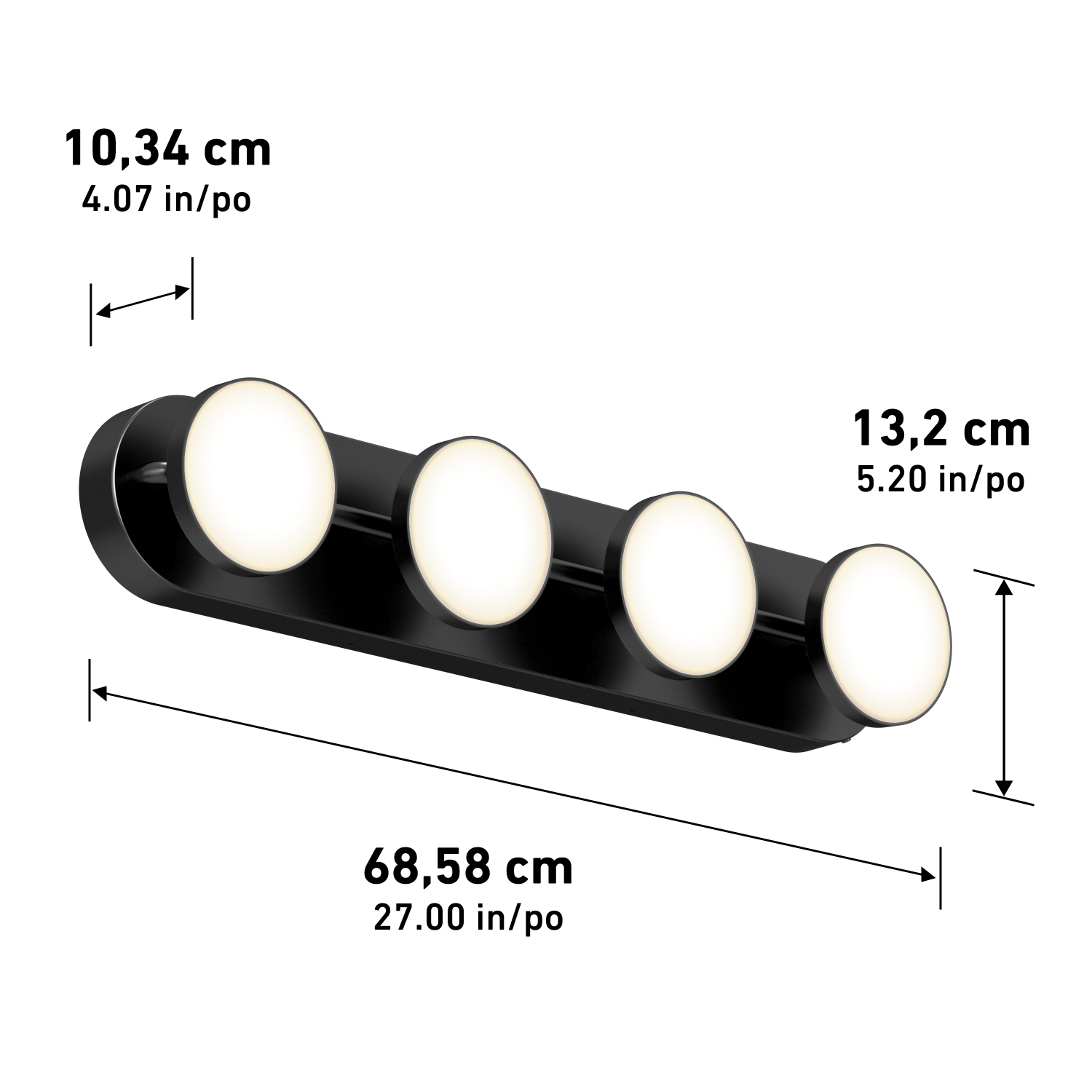 Santori 27in LED Vanity Light Black