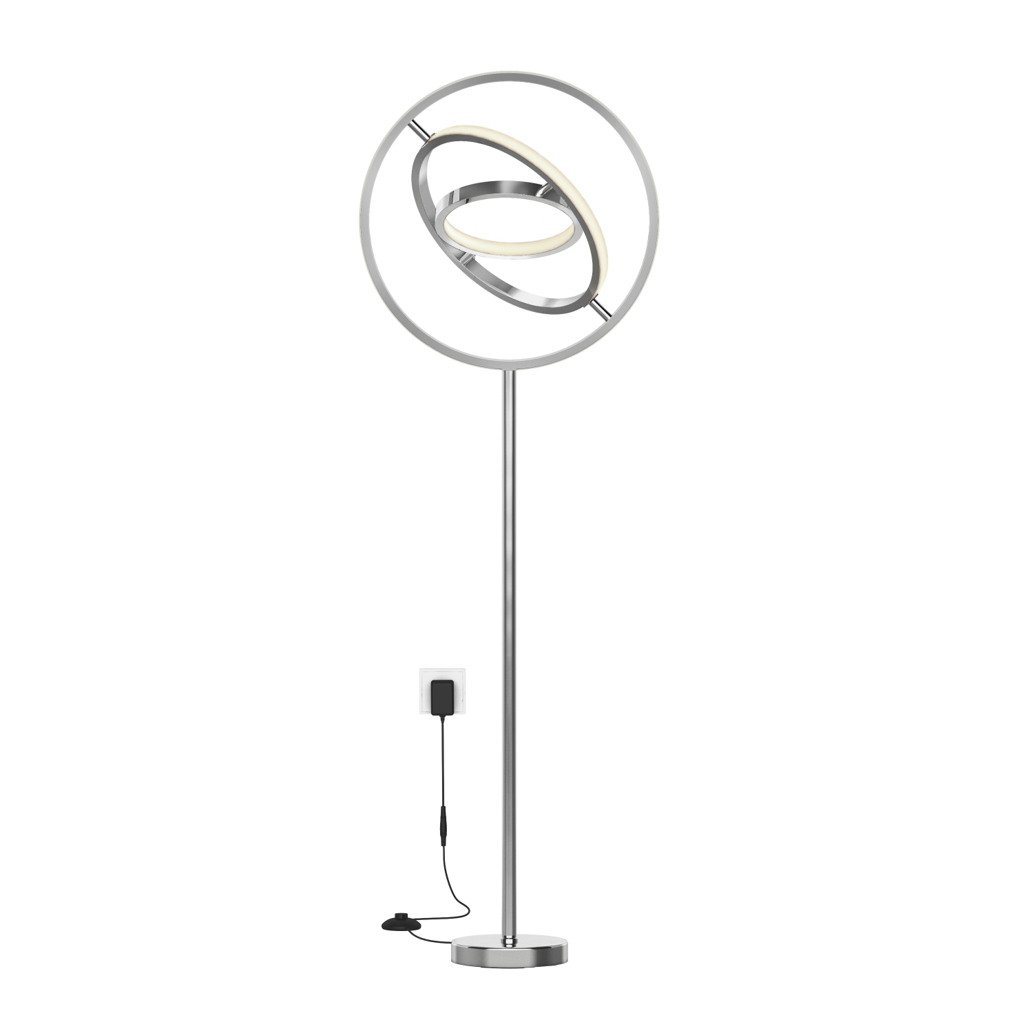 Lampadaire Pivot LED, chrome, 3CCT