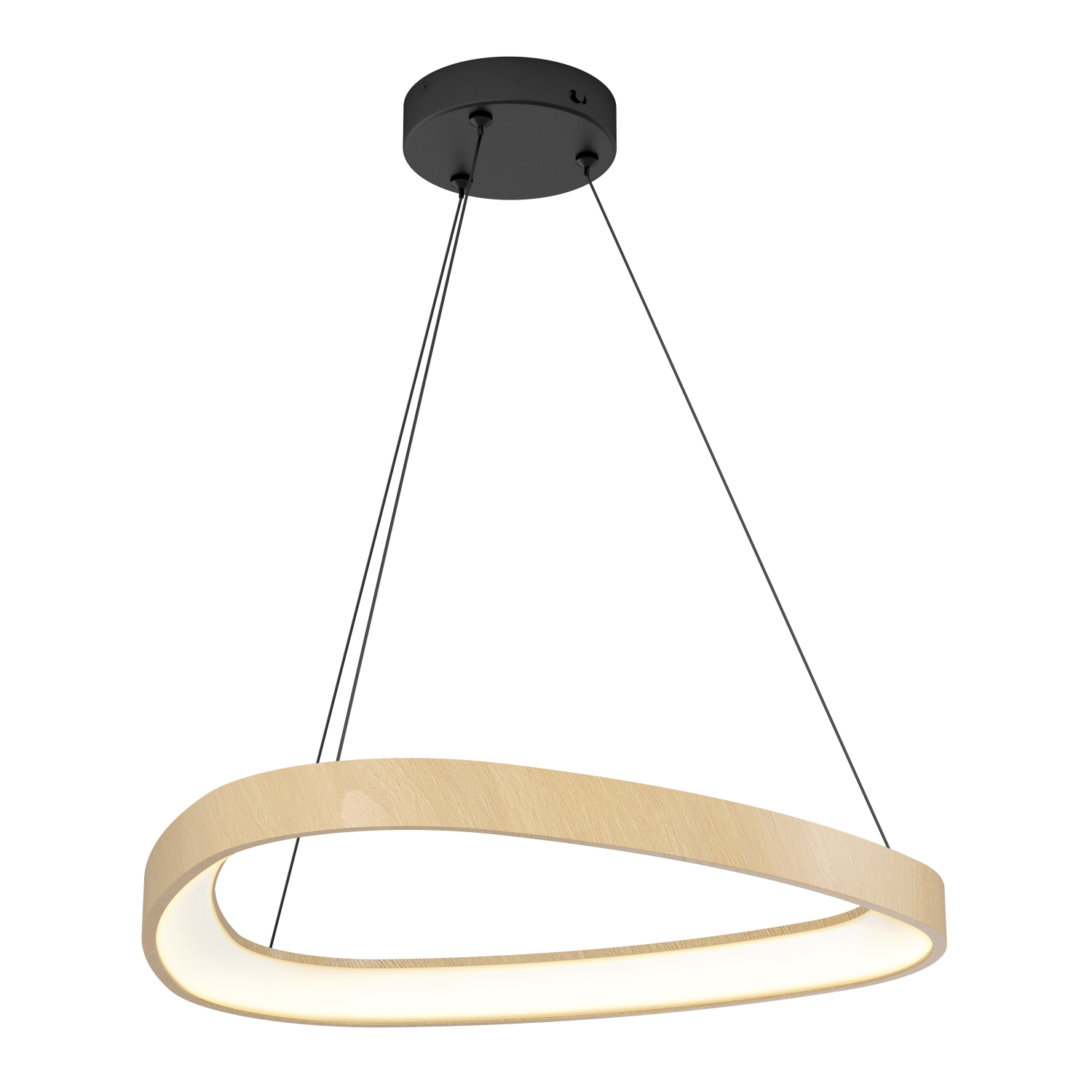 Vance LED Pendant 3CCT, Wood/Black
