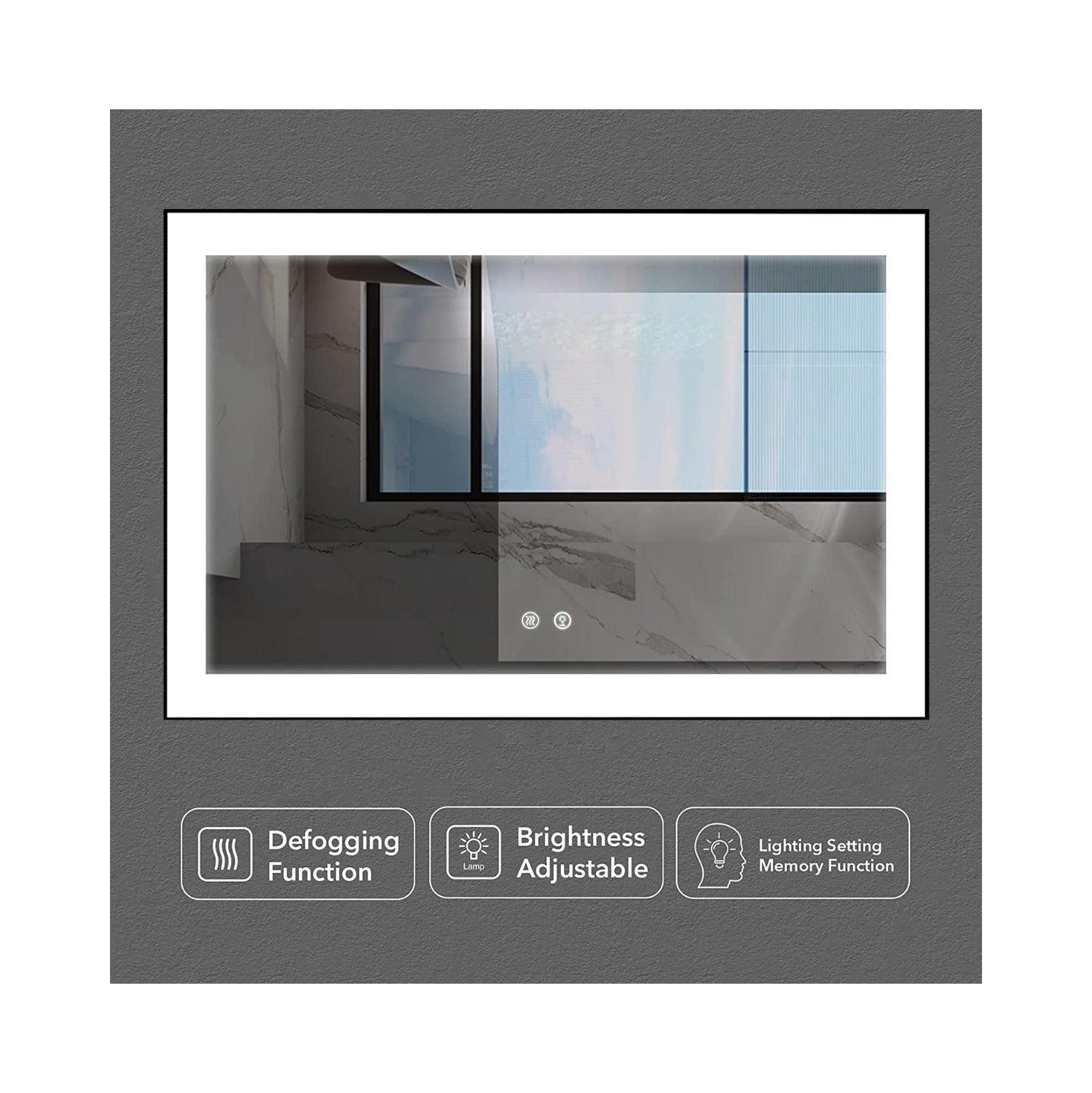 SERA BATHROOM Mirror 36" LED M-36 Frosted edge - Black Frame