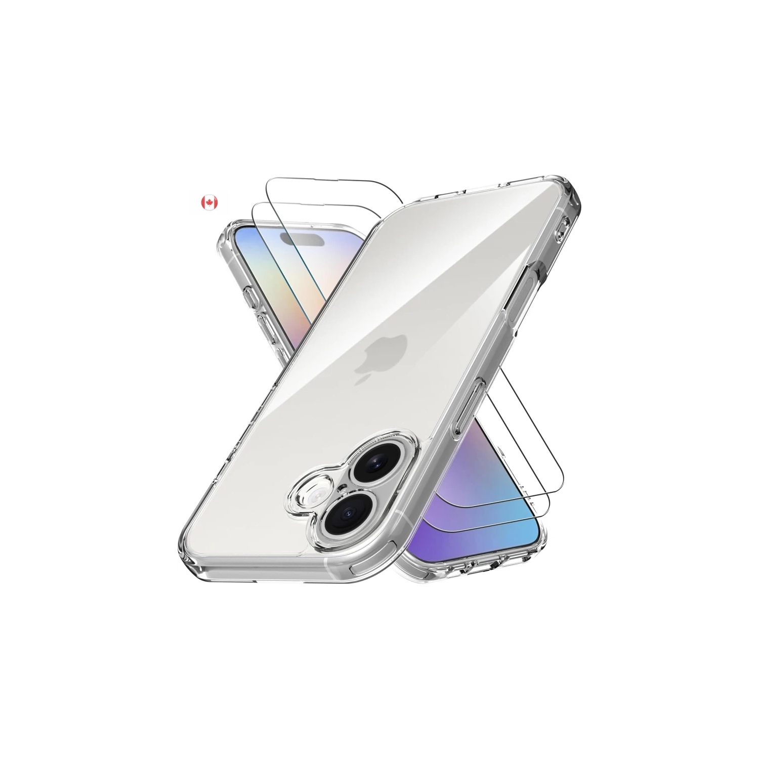 iPhone 17 5G Case with Screen Protector – Clear Anti-Yellowing Shockproof Phone Cover, Military Grade Drop Protection, 2 Pack 9H Tempered Glass,