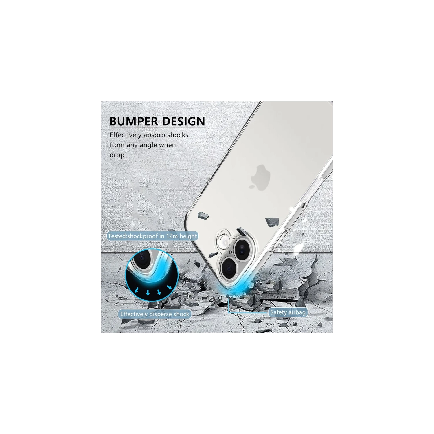 iPhone 17 5G Case with Screen Protector – Clear Anti-Yellowing Shockproof Phone Cover, Military Grade Drop Protection, 2 Pack 9H Tempered Glass,