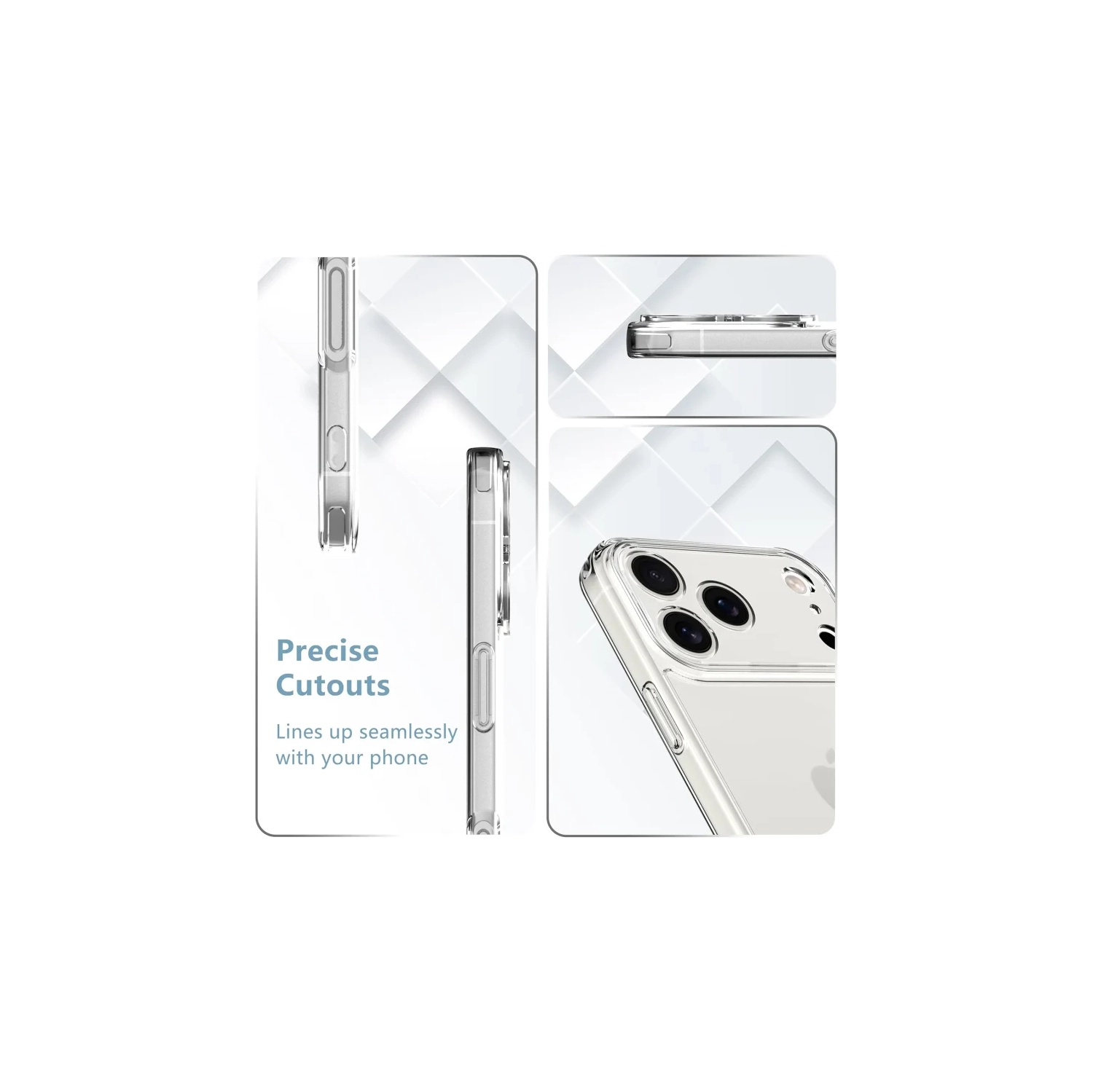 iPhone 17 Pro 5G Case, Clear Anti-Yellowing Phone Cover with 2 Pack 9H Tempered Glass Screen Protector, Military Grade Shockproof