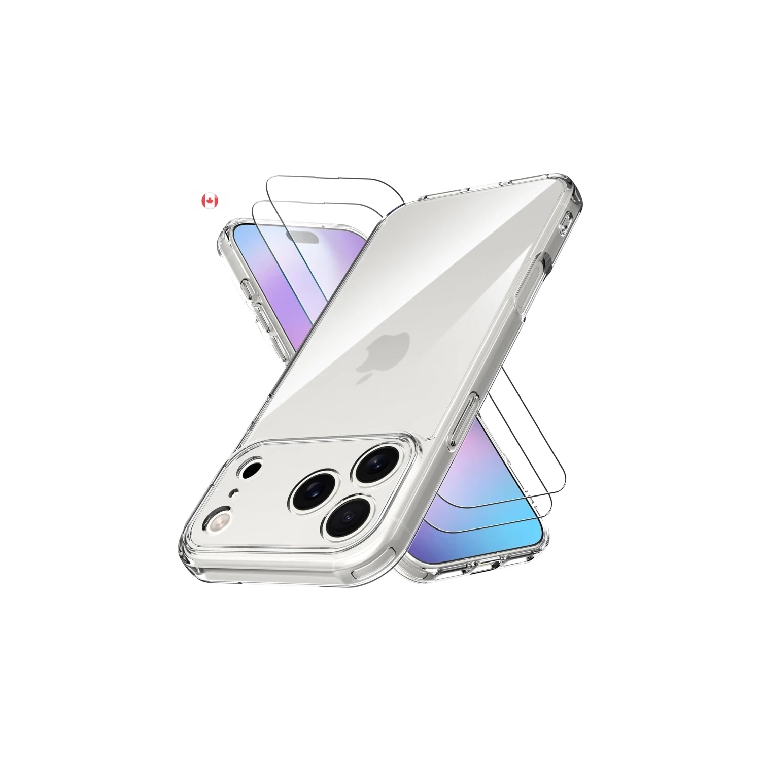 Designed for iPhone 17 Pro Max 5G Case, Clear Anti-Yellowing Phone Cover with 2 Pack 9H Tempered Glass Screen Protector, Military Grade Drop