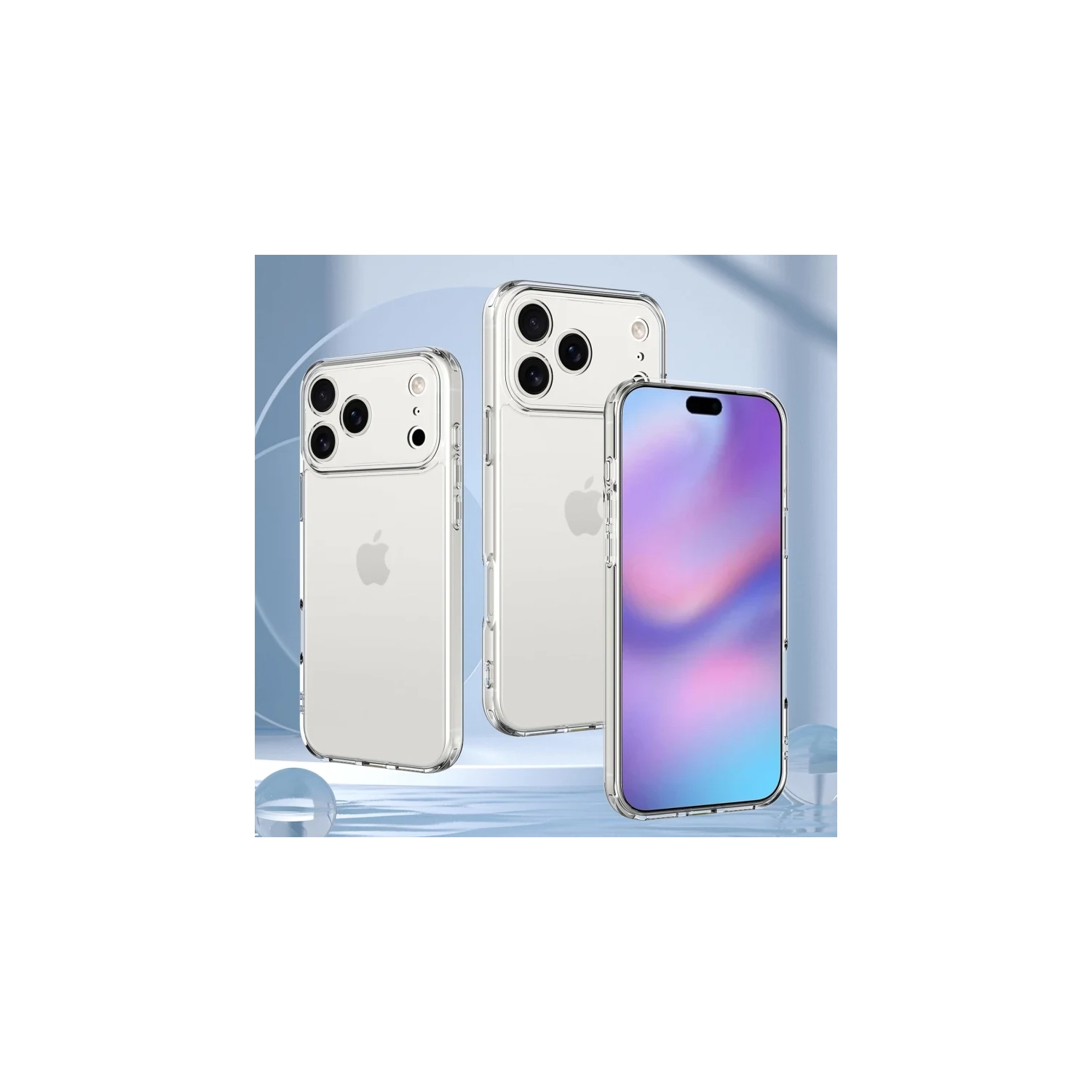 Designed for iPhone 17 Pro Max 5G Case, Clear Anti-Yellowing Phone Cover with 2 Pack 9H Tempered Glass Screen Protector, Military Grade Drop