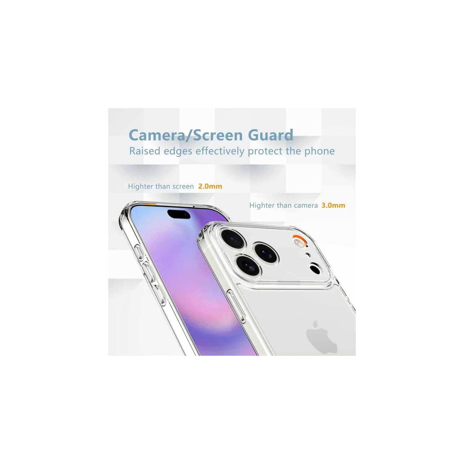 Designed for iPhone 17 Pro Max 5G Case, Clear Anti-Yellowing Phone Cover with 2 Pack 9H Tempered Glass Screen Protector, Military Grade Drop