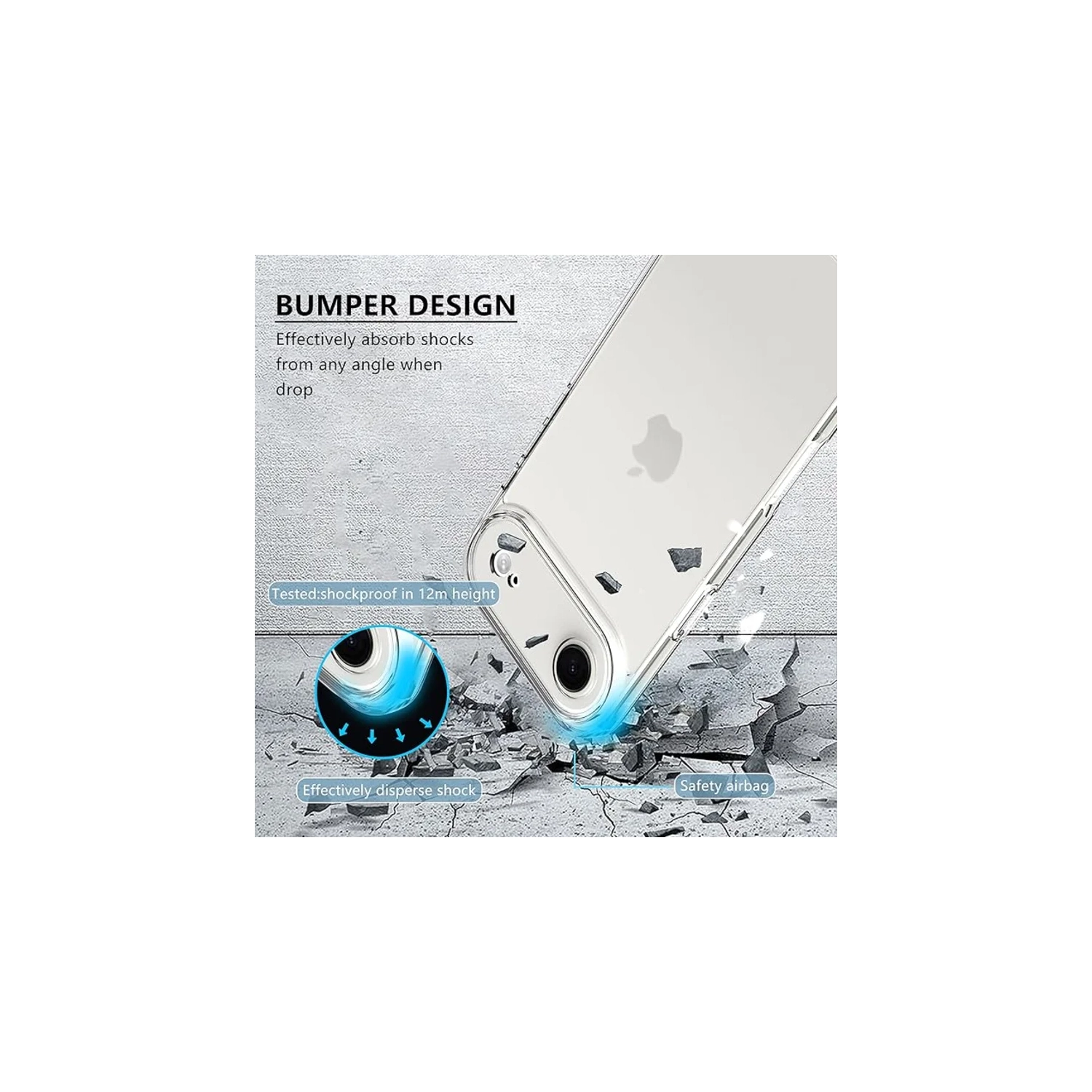 Designed for iPhone 17 Air 5G Case, Clear Anti-Yellowing Phone Cover with 2 Pack 9H Tempered Glass Screen Protector, Military Grade Shockproof,