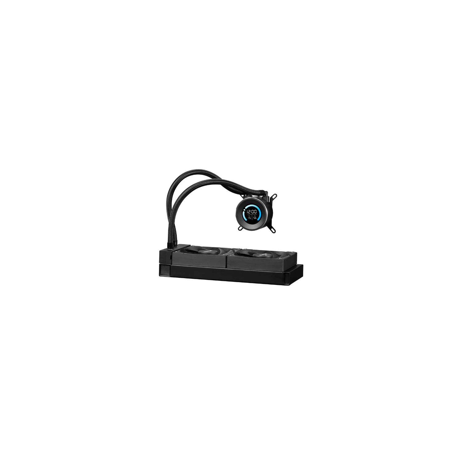 VEVOR YC-01-SS-002 AIO CPU Liquid Cooler with 1.8" Screen, PWM Pump, and 120mm PWM Fans for Intel and AMD,black