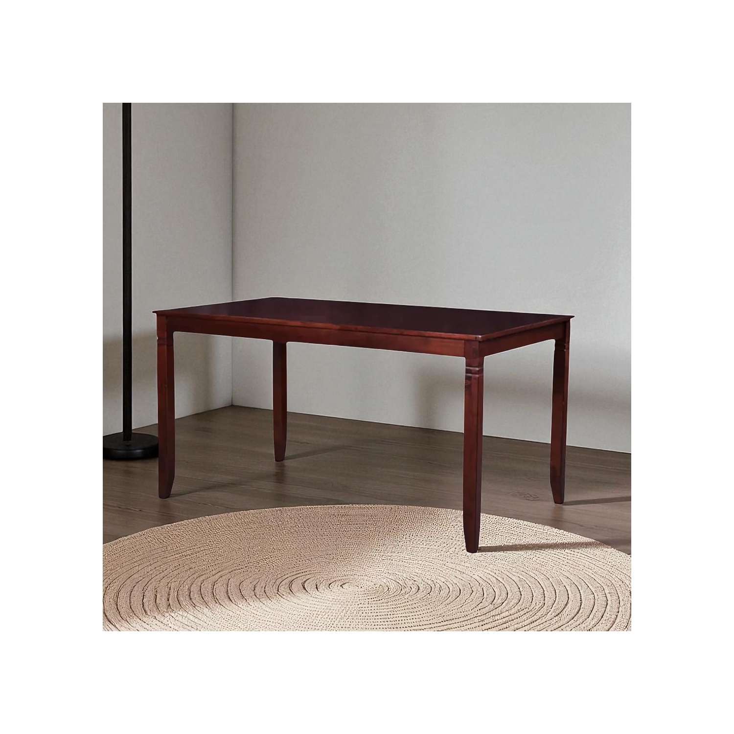 Alexia Wooden Dining Table Set for 4 with PU Upholstered Chairs – Espresso Finish