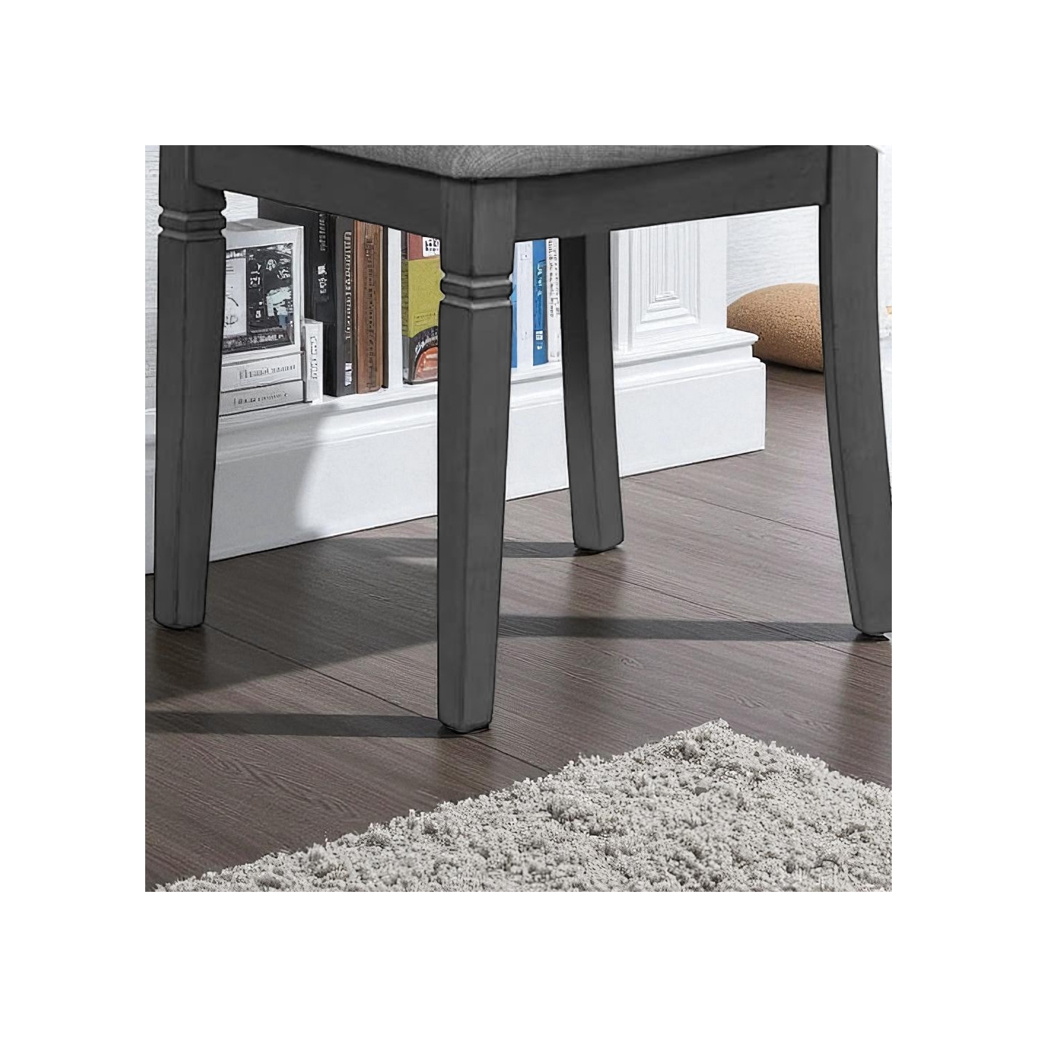 Alexia Wooden Dining Table Set for 4 with PU Upholstered Chairs - Grey