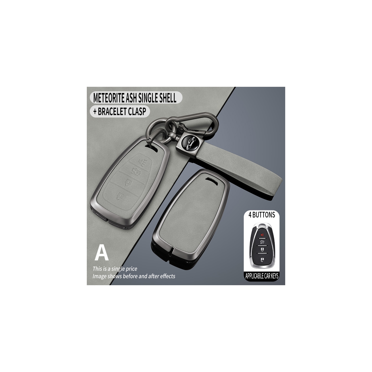 Porte-clés et porte-clés Malibu XL de Chevrolet, Equinox Premium, Trax, Volando et Trailblazer – Clé intelligente à quatre boutons [grise] de classe