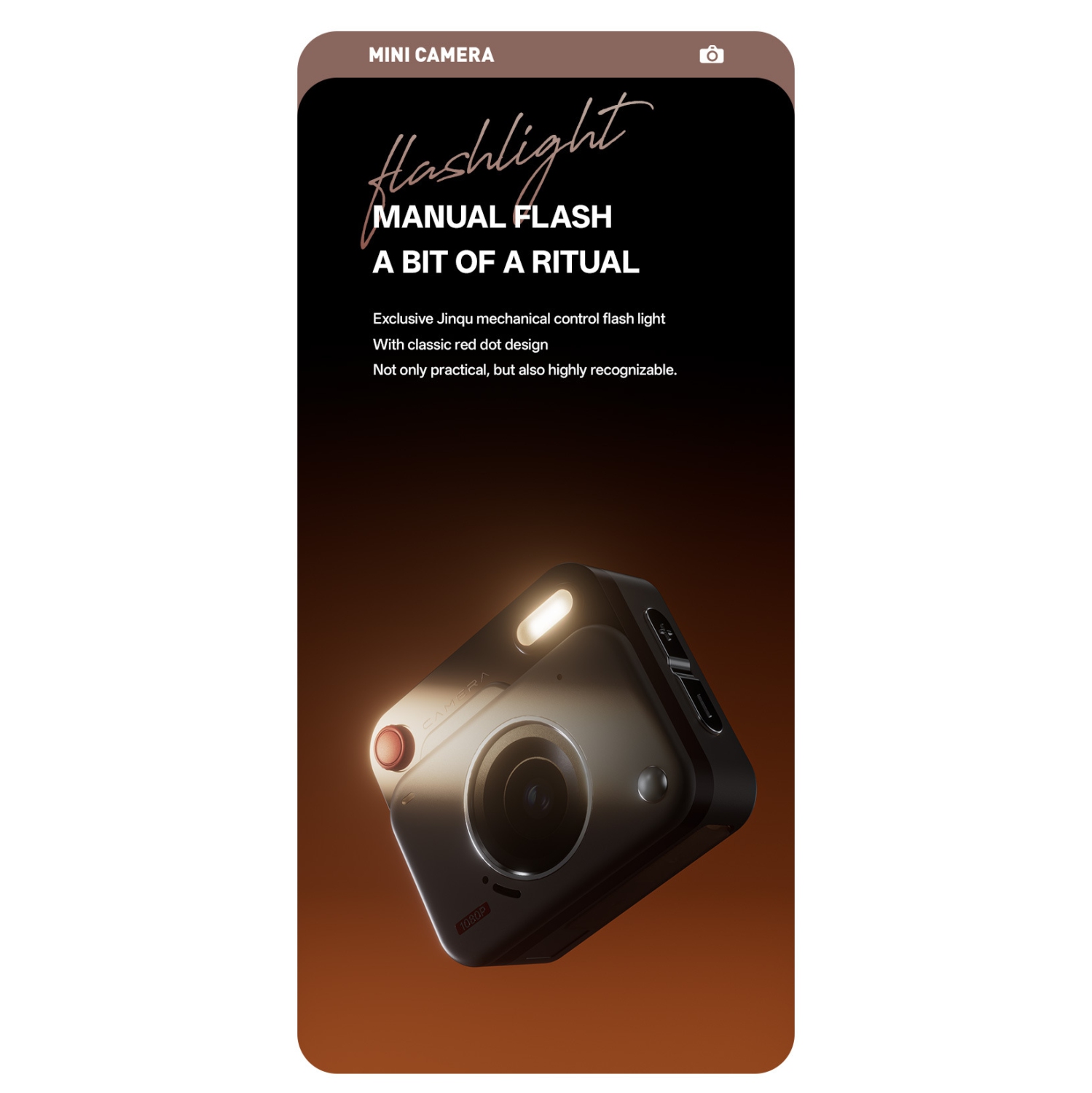 New CCD Retro Mini Student Digital Camera, Campus Camera, HD Camera, 32GB, TF Memory Card, Khaki Brown