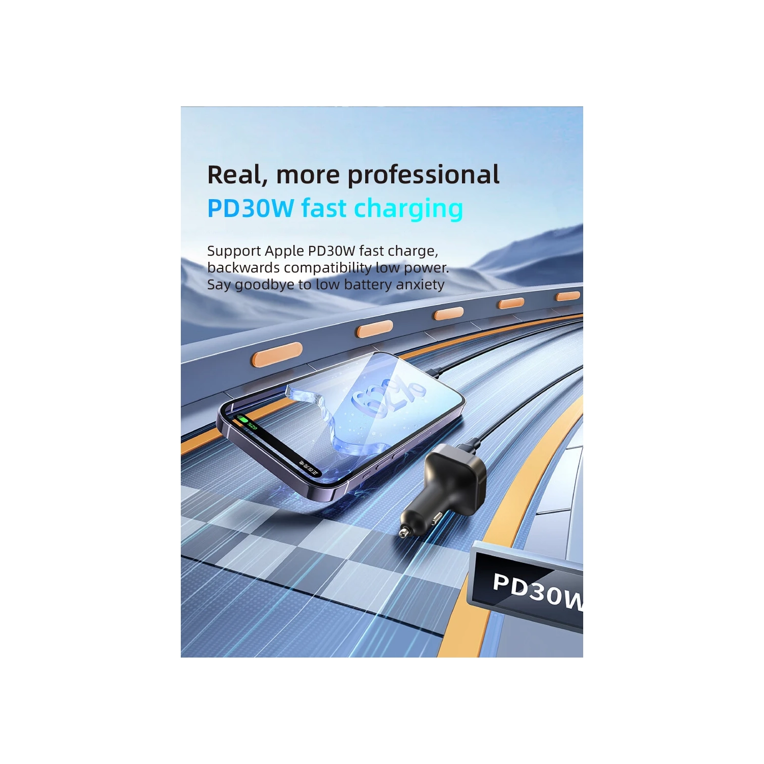 Car charger, fast charging, Bluetooth MP3 player, car cigarette lighter with digital display, PD car charger, FM radio transmitter and hands-free