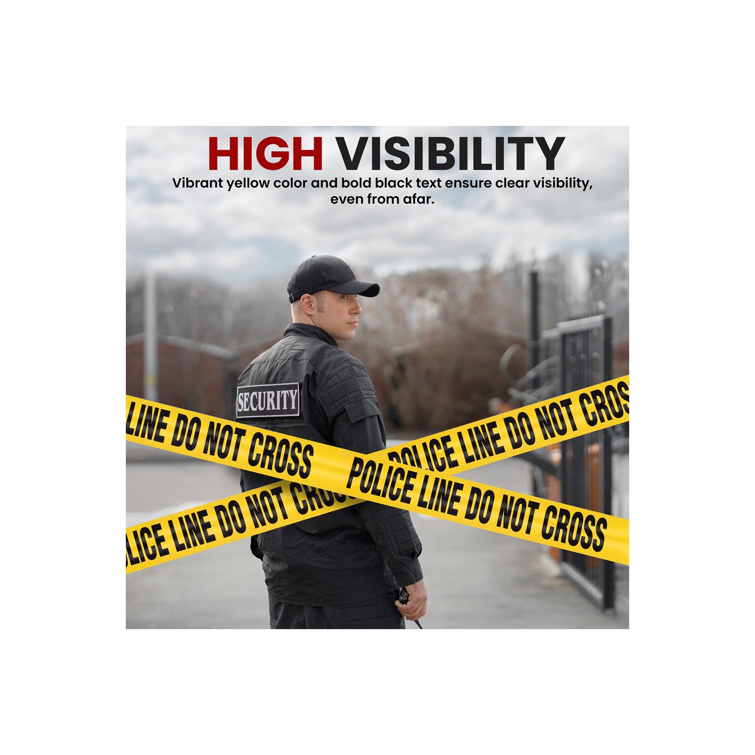 Pyle Caution Tape Yellow, "Police Line Do Not Cross” 200 Meter Roll of Non-Adhesive Safety Barricade Warning Tape, Highly Durable & Visible for