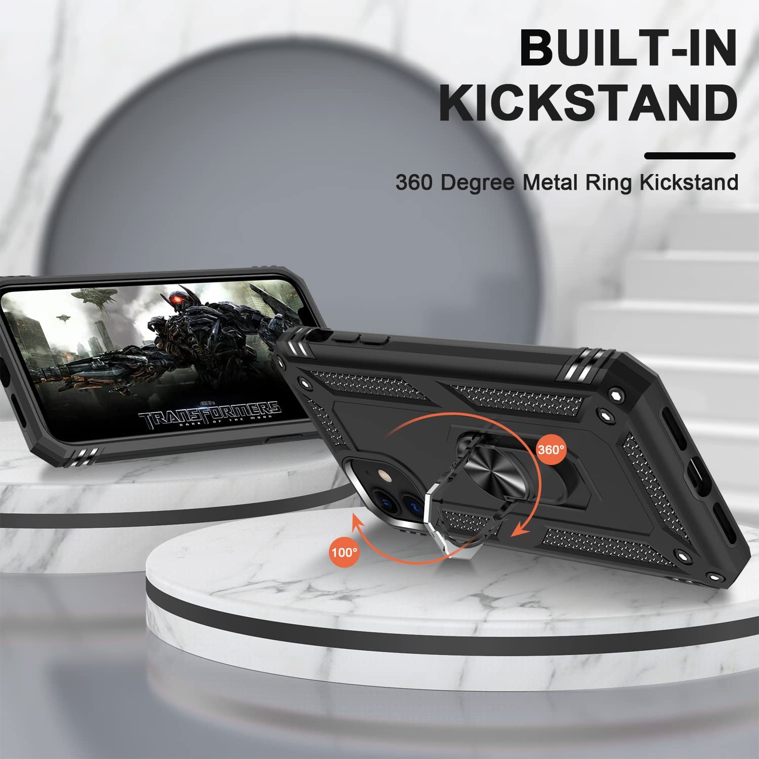 Tasnim for iPhone 14 Plus Case, for iPhone 14 Plus Phone Case with Screen Protector, Military Grade Protective Cases with Ring for iPhone 14 Plus- Red