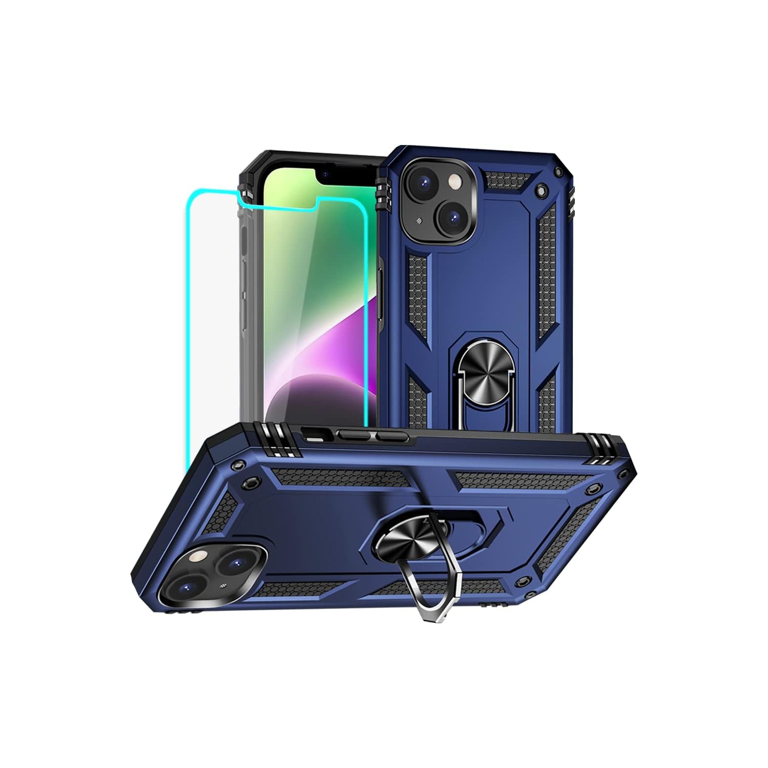 Tasnim For iPhone 13 Pro Max Case, iPhone 13 Pro Max Phone Case with Screen Protector, Military Grade Protective Cases with Ring for iPhone 13 Pro Max