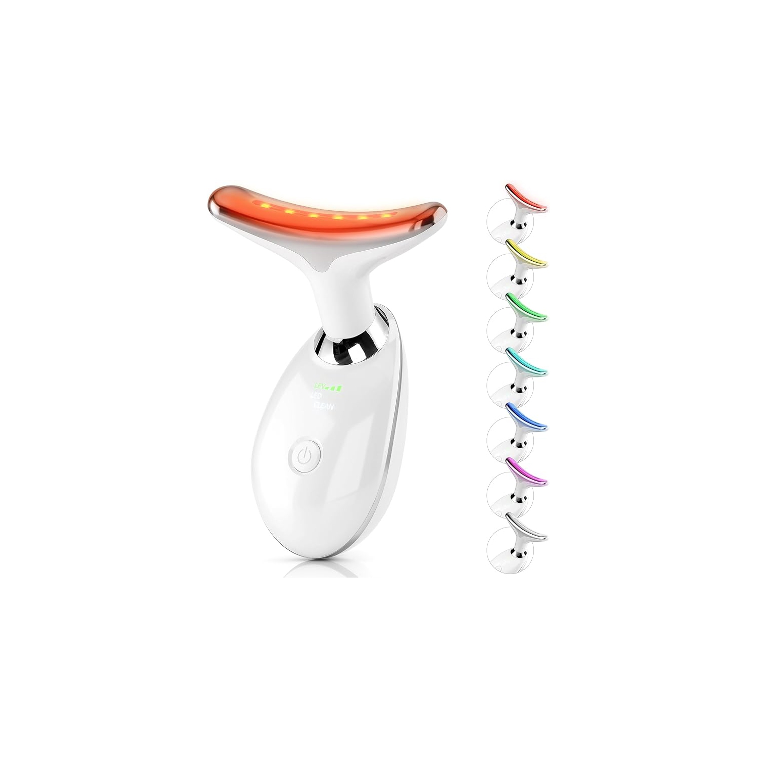 Red Light Therapy Device, 7 Color Skin Care Neck and Face Massager, Portable Facial Massager for Skin Lifting & Tightening