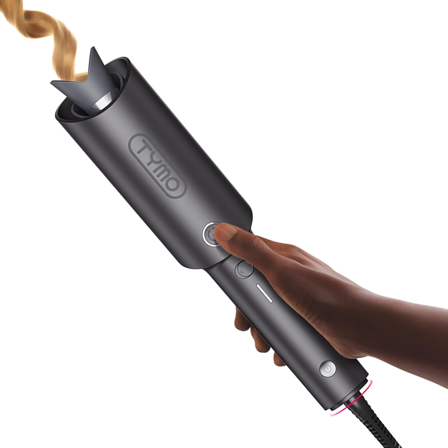 TYMO CURLPRO Automatic Rotating Curling Iron - Beach Waves Curling Wand, Portable Hair Curler, Dual Voltage & Lightweight, Ceramic Coating, Metallic
