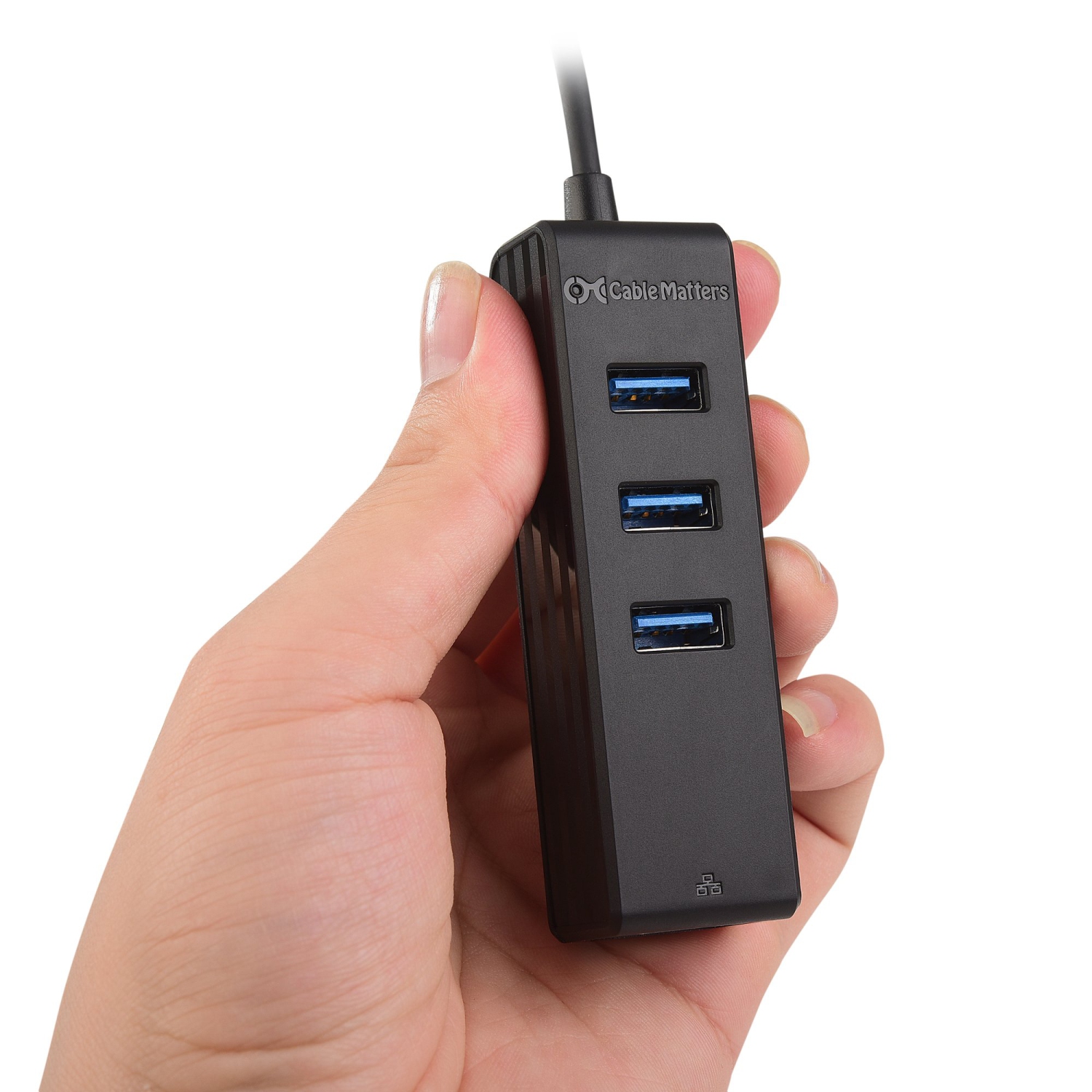 Concentrateur USB 4-en-1 avec Ethernet - concentrateur USB 3,0, adaptateur Ethernet Gigabit, prise en charge réseau 10/100/1000 Mbit/s.