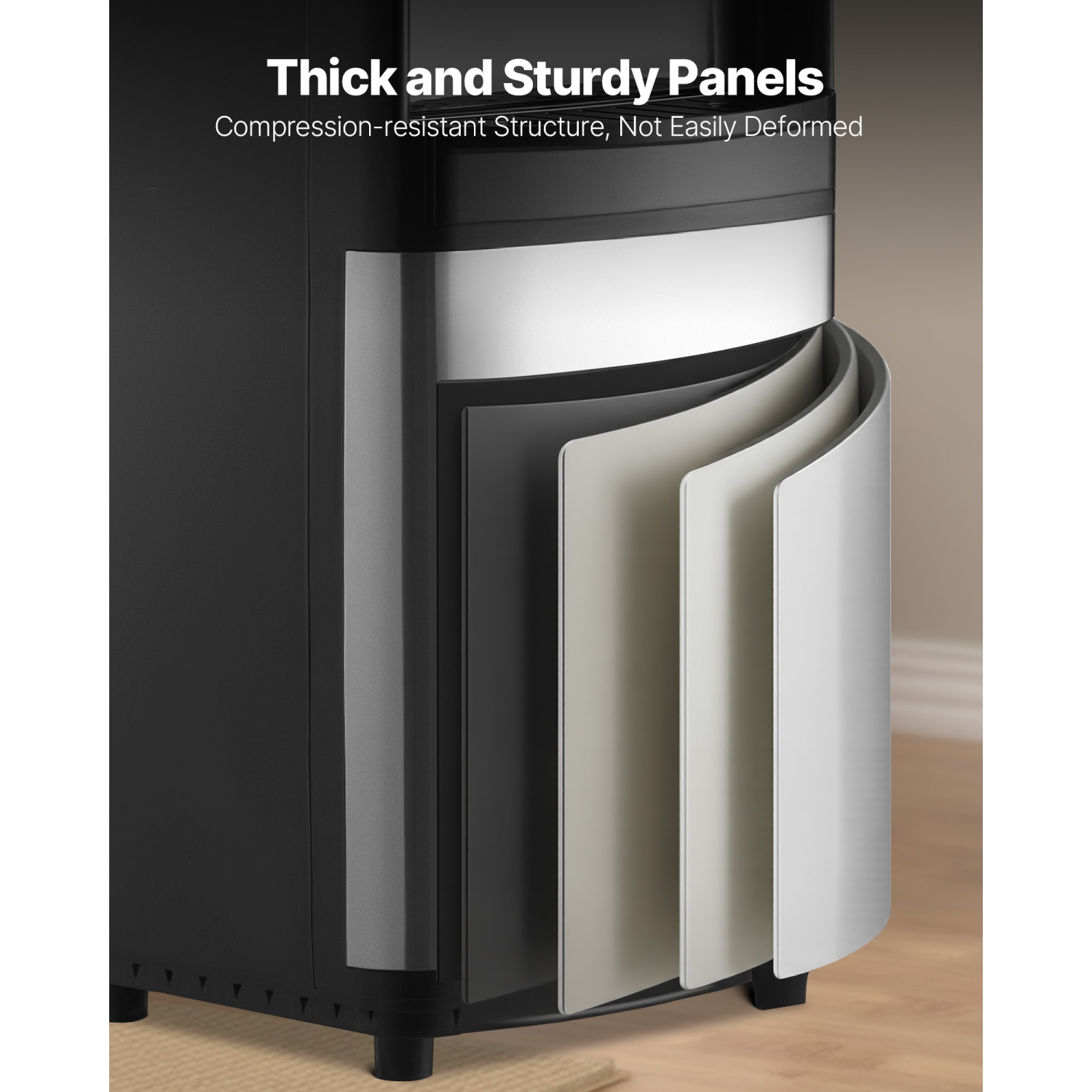 VEVOR Top Loading Water Cooler Dispenser, Hot and Cold Water Dispenser for 3 or 5 Gallons Bottles, Sturdy Stainless Steel and Child Security Lock,