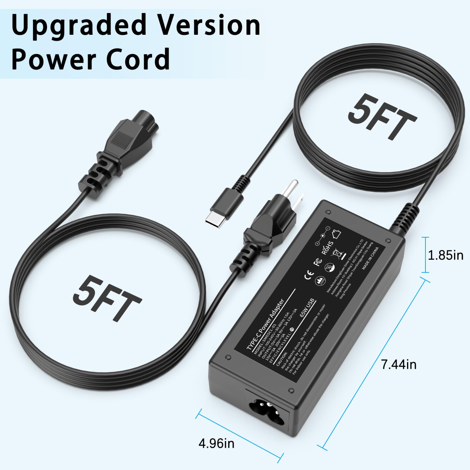 Universal Chromebook Charger 65W 45W USB C Laptop Charger Compatible with HP Dell Lenovo Acer Asus Samsung Google Series Fast Charging Type C Travel