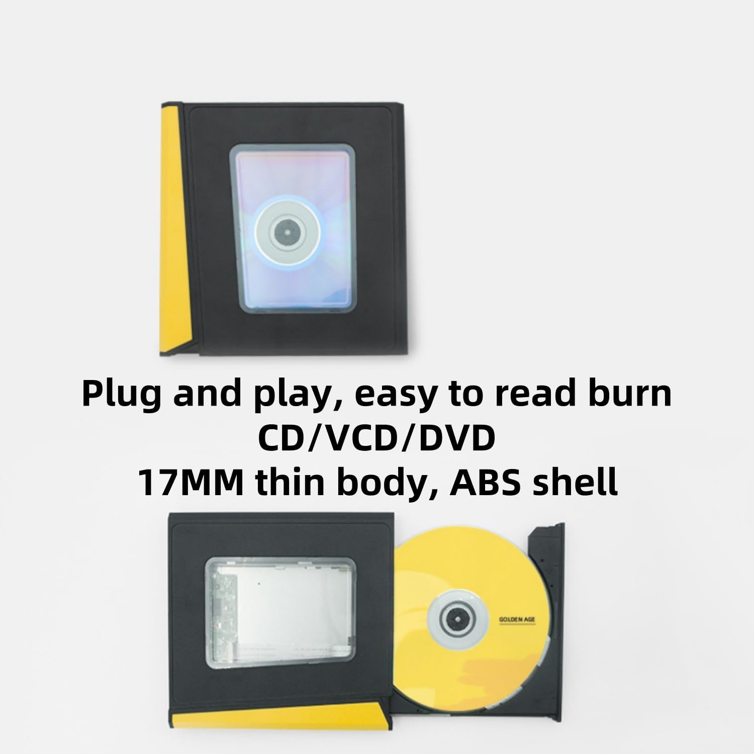 Lecteur optique externe USB 3,0 Graveur CD DVD Ordinateur portatif Lecteur optique mobile externe Compatible avec les ordinateurs de bureau et les