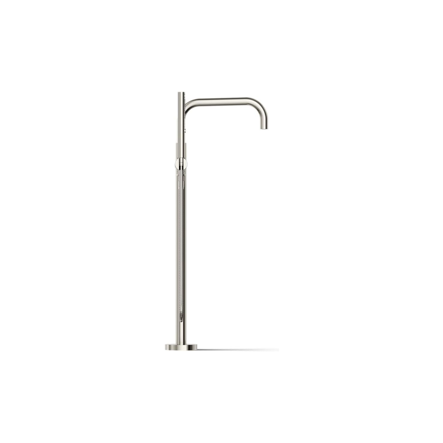 KOHLER K-T97328-4-SN Purist Floor-Mount Bath Filler with Handshower, Polished Nickel