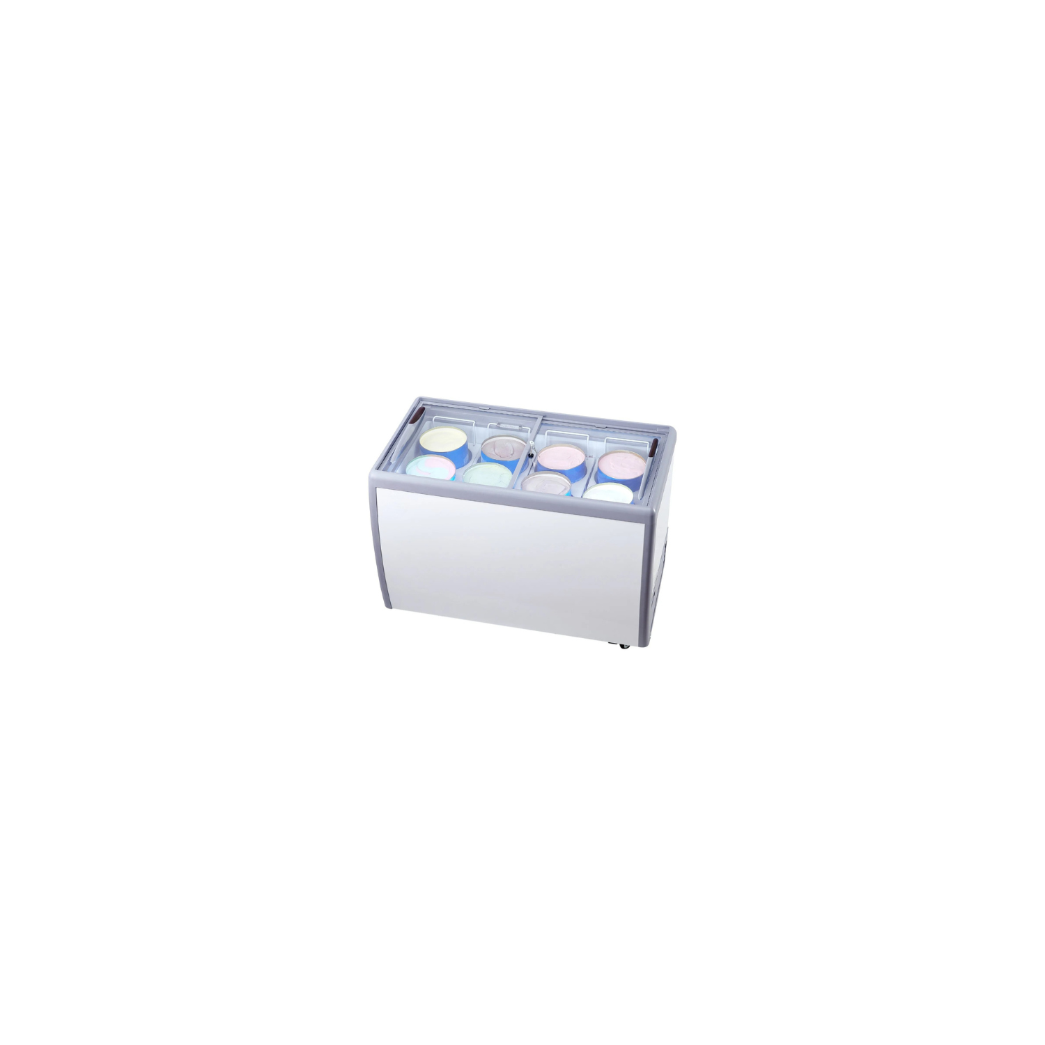 VEVOR RI-360DC, présentoir commercial de 13,1 pi³, congélateur à trempette Gelato, température réglable -26~-13 ℃, éclairage LED, portes en verre