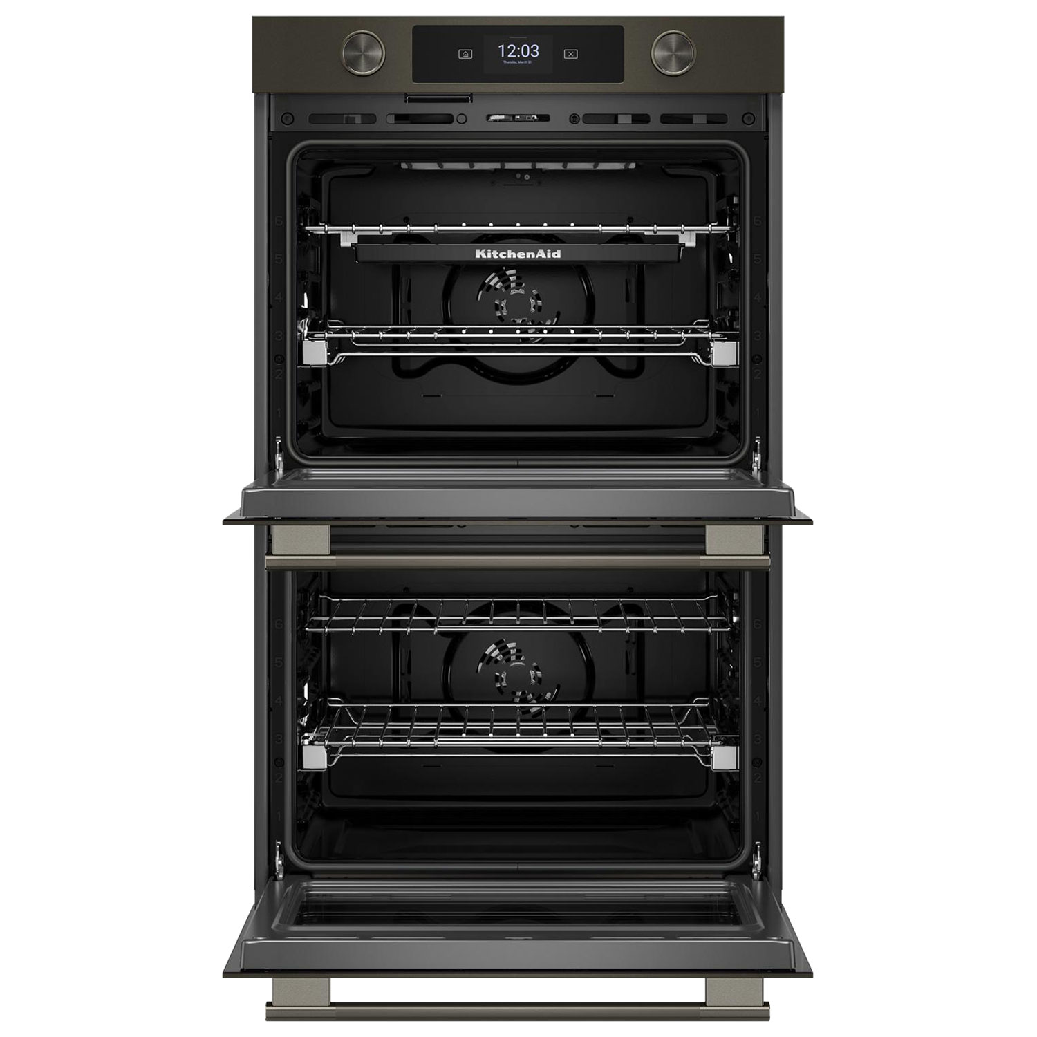 Four mural électrique à convection véritable 10 pi³ 30 po de KitchenAid - Fonte noire