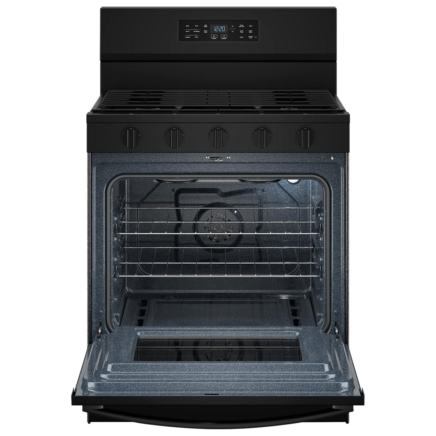 Whirlpool 30" 5.0 Cu. Ft. Free-Standing 5-Burner Self-Clean Gas Air Fry Range - Black