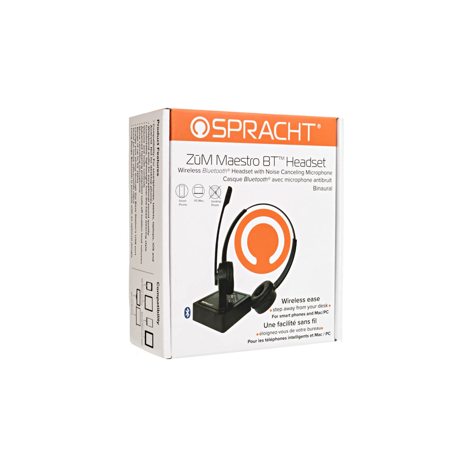 Casque d'écoute Bluetooth sans fil suppression du bruit avec micro Zum Maestro de Spracht