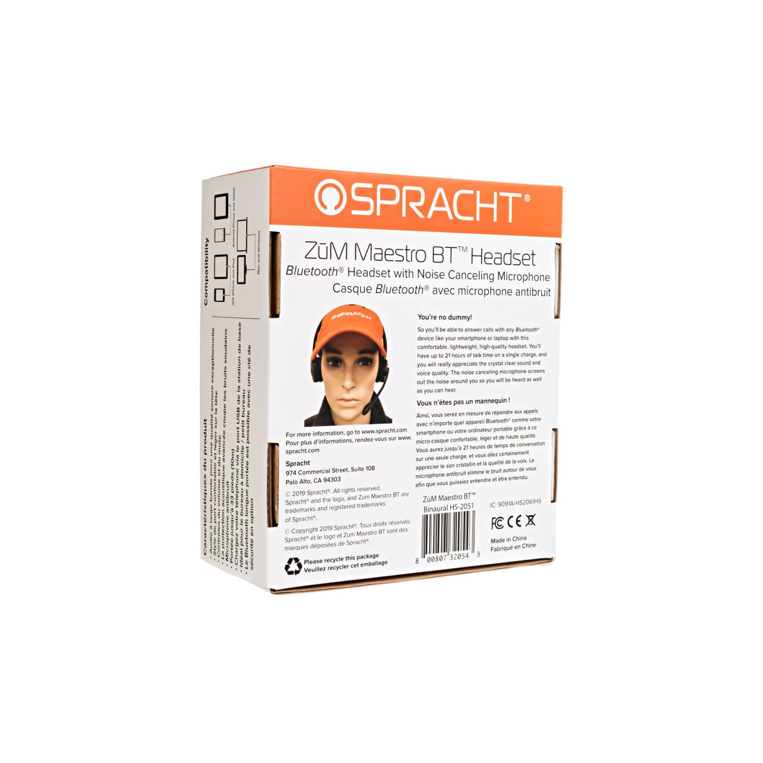 Casque d'écoute Bluetooth sans fil suppression du bruit avec micro Zum Maestro de Spracht