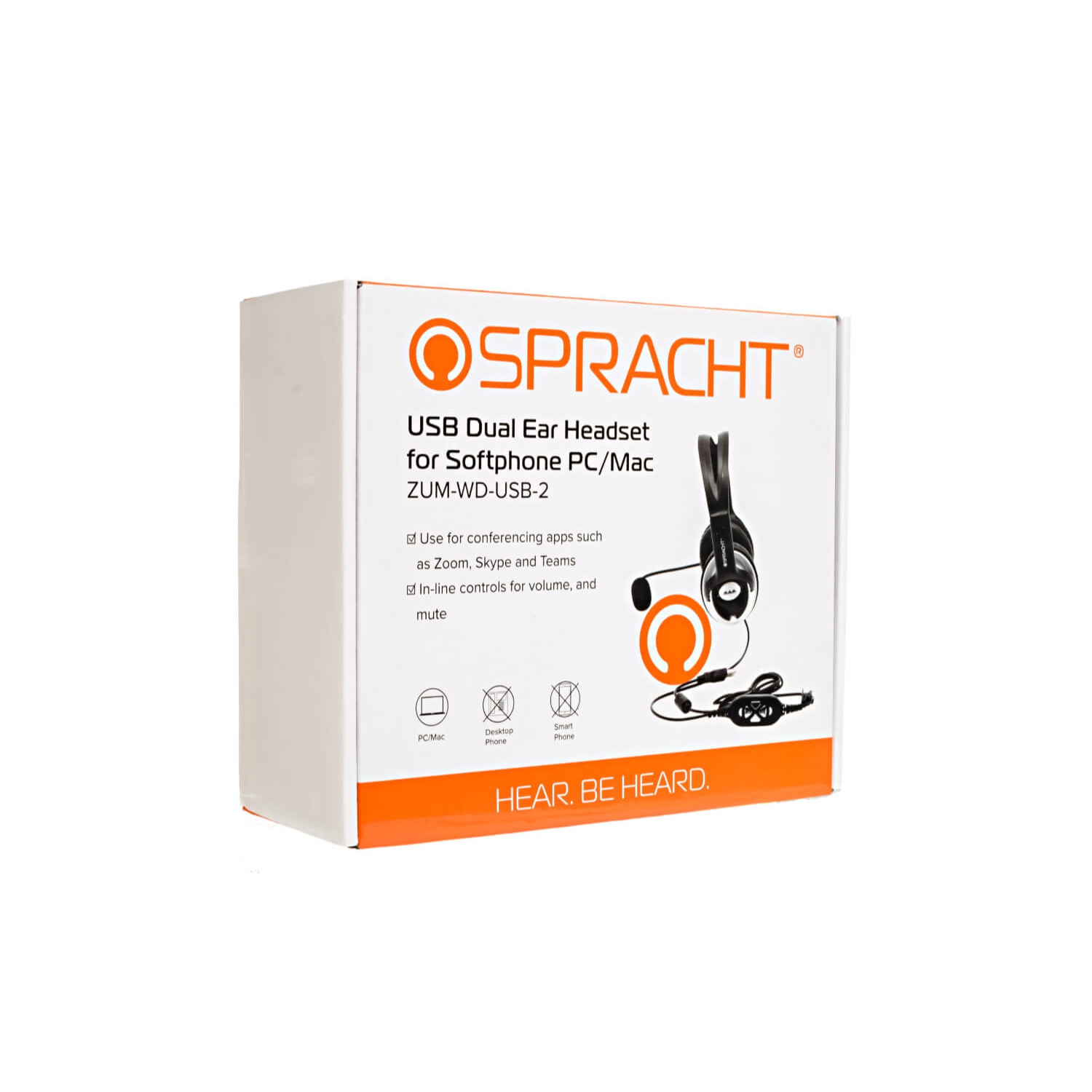 Casque d'écoute avec fil à suppression du bruit Zum de Spracht avec micro -